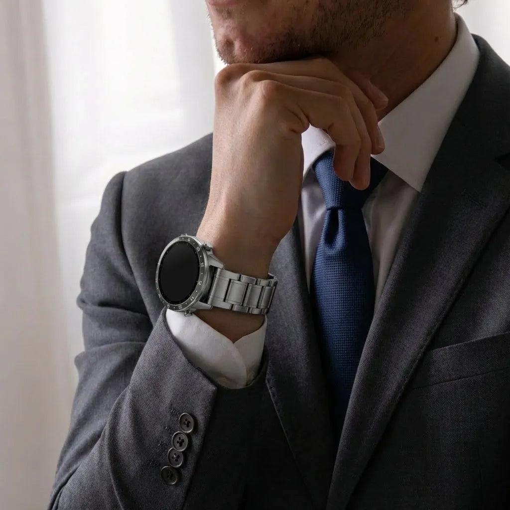 Premium Titanium Strap, graphite, lifestyle photo