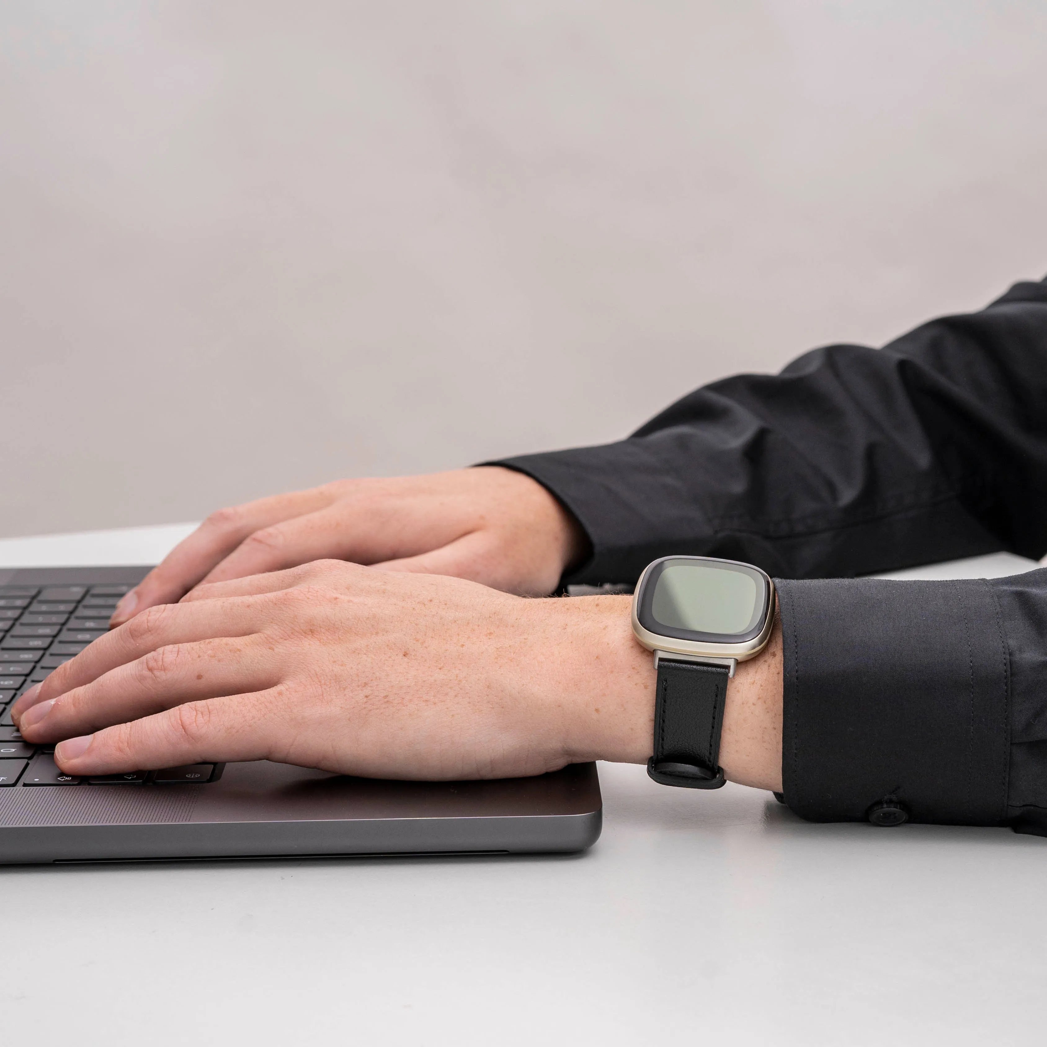 Correa cuero Fitbit Sense (negro)