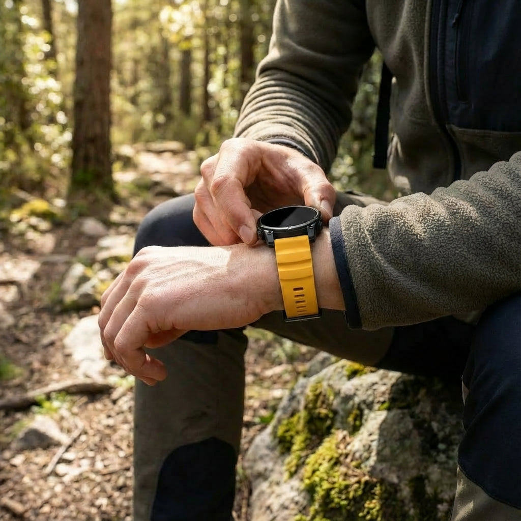Correa silicona senderismo Garmin Quatix 5 / 6 / 7 (naranja claro)