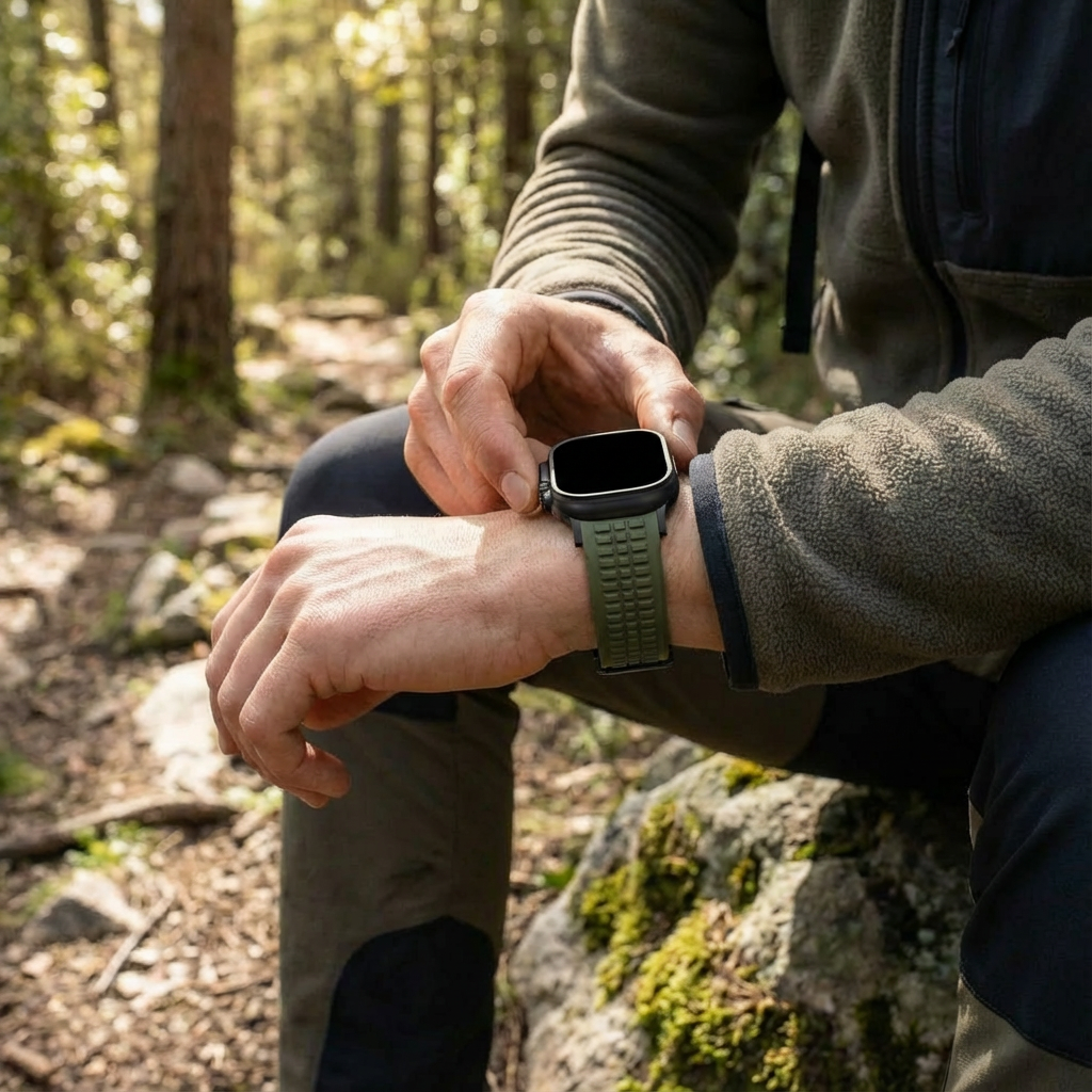 Correa silicona 'Premium' Apple Watch Ultra (verde militar)