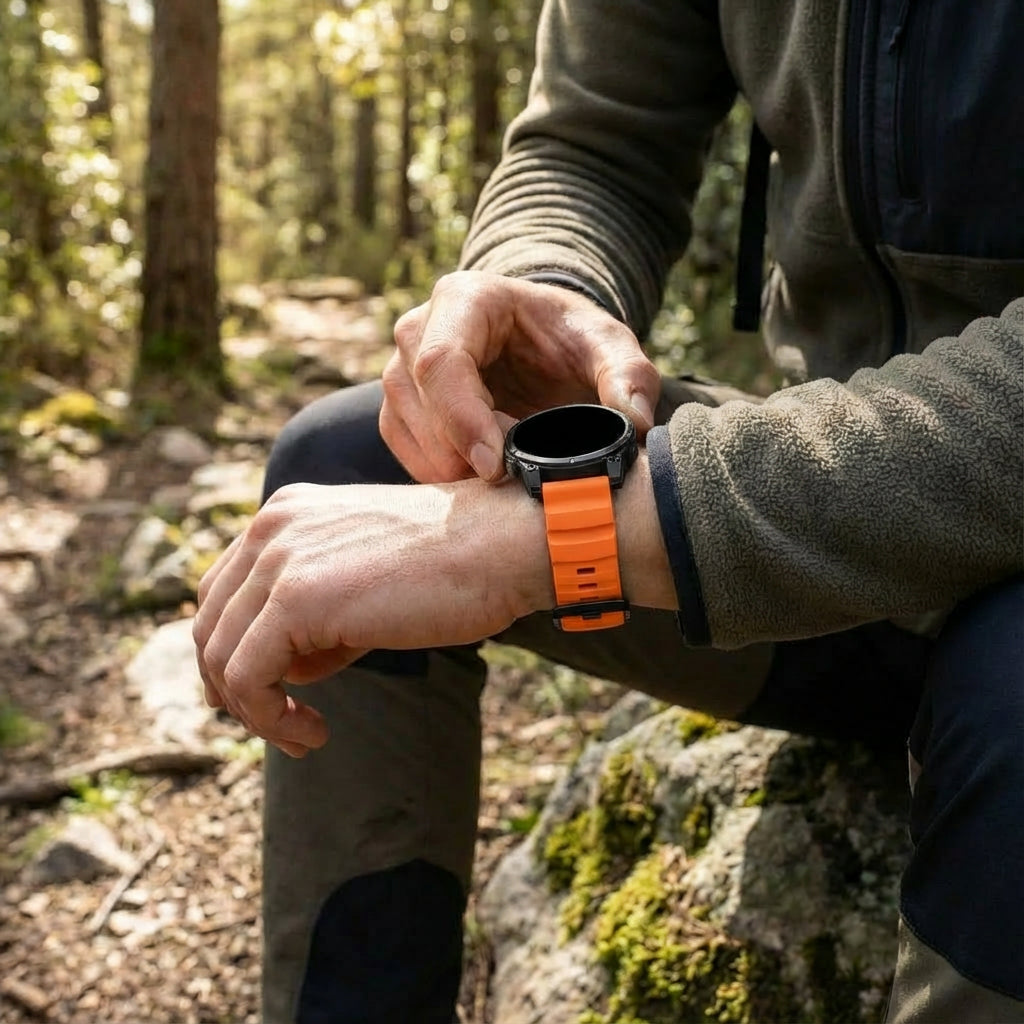 Garmin Fenix E Trail Silicone Strap (Orange)