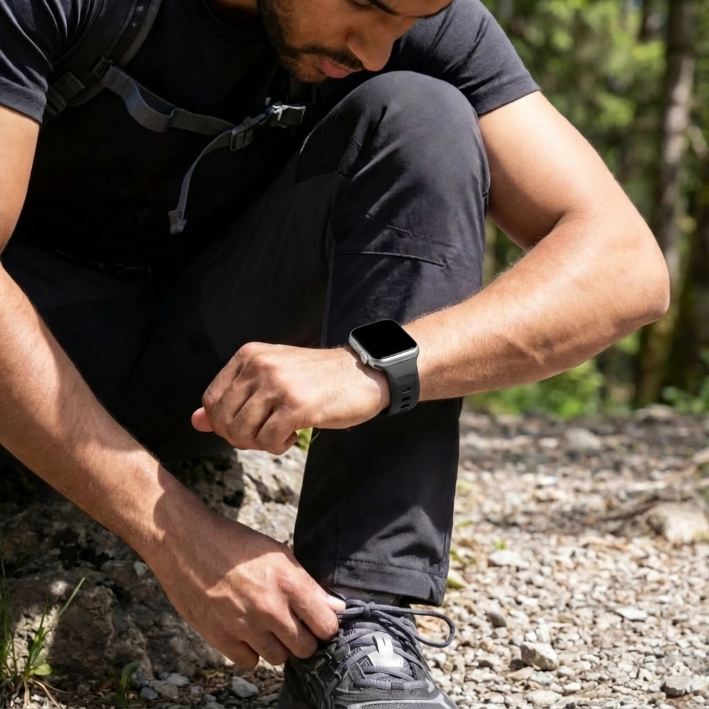 Bandz Correa silicona 'Outdoor' Apple Watch (negro)