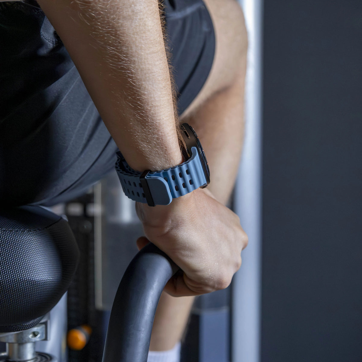 Silicone Ocean Strap, grey-blue, lifestyle photo