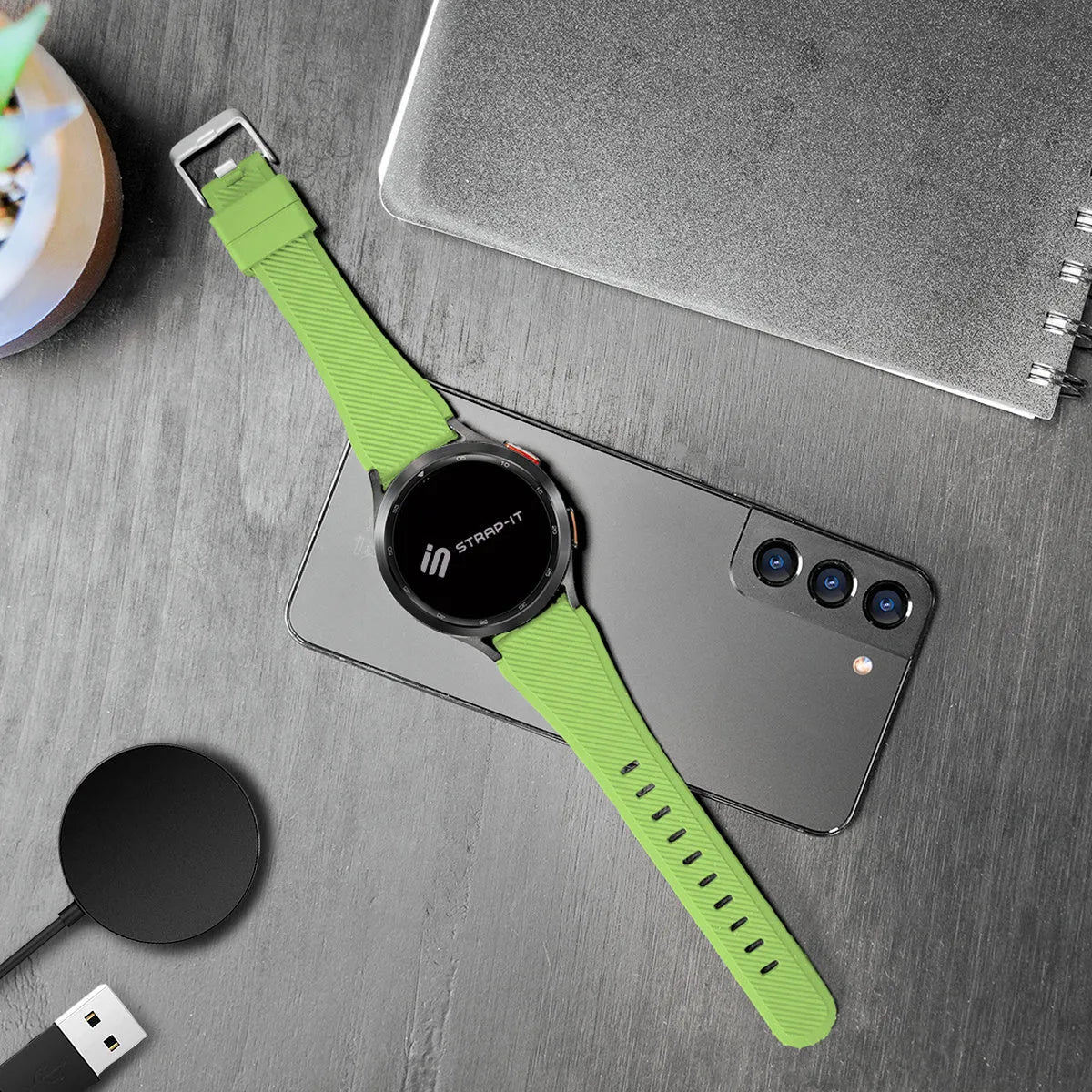 Correa silicona twill Gard Pro Health Smartwatch 3 - 48mm (verde claro)