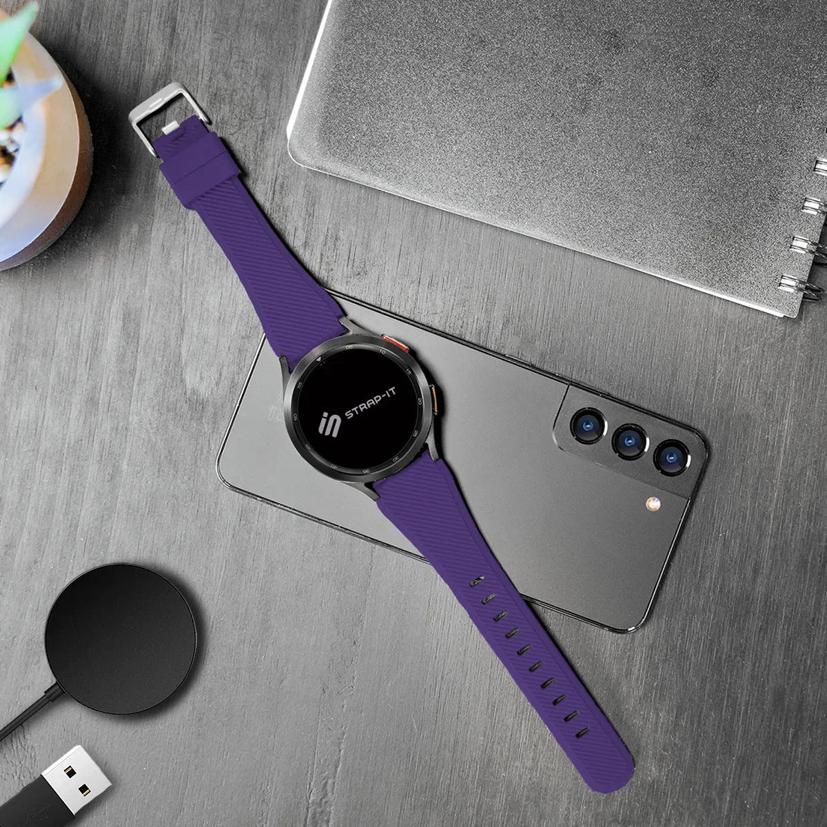 Correa silicona twill Gard Pro Health Smartwatch 3 - 48mm (púrpura)