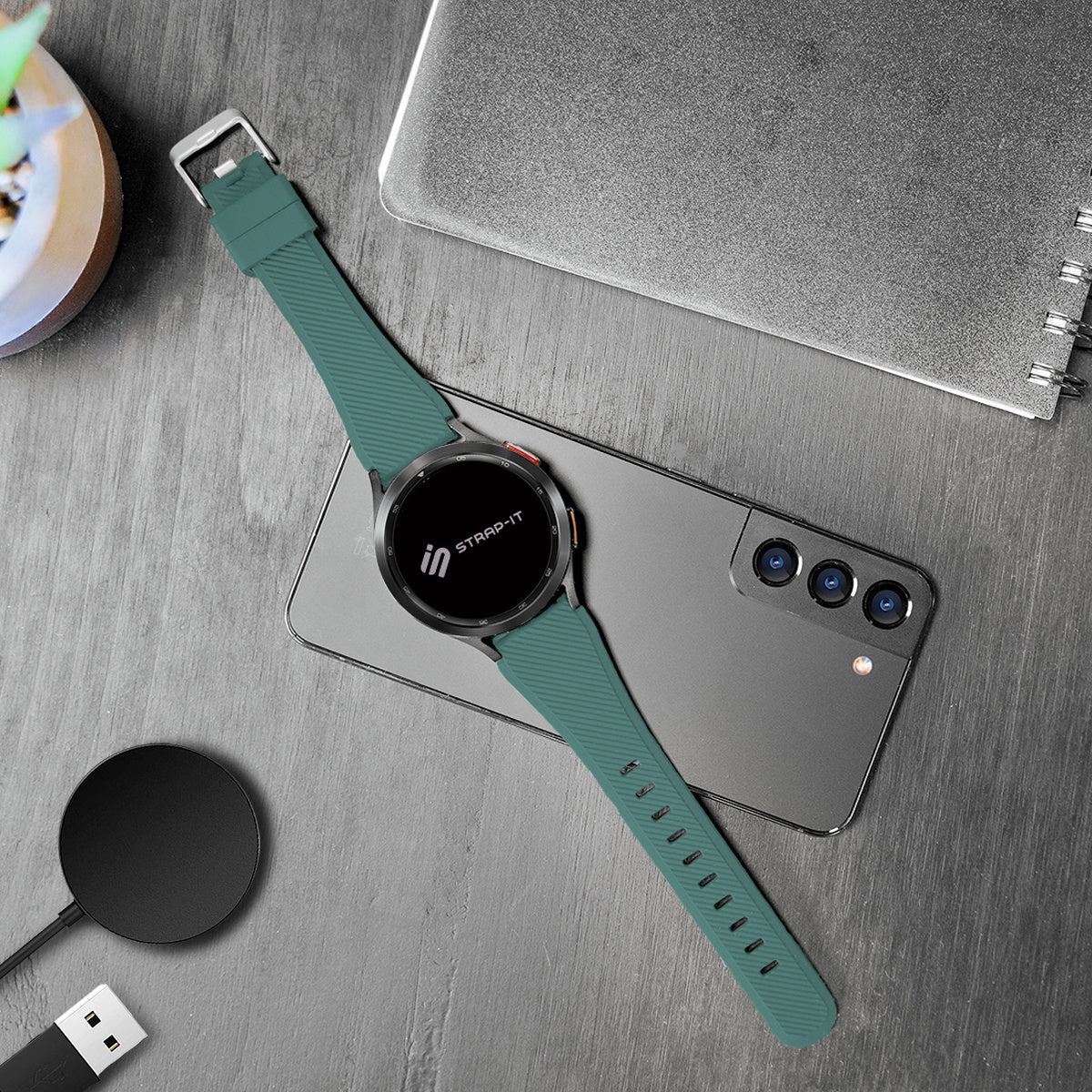 Correa silicona twill Gard Pro Health Smartwatch 3 - 48mm (viridiano)