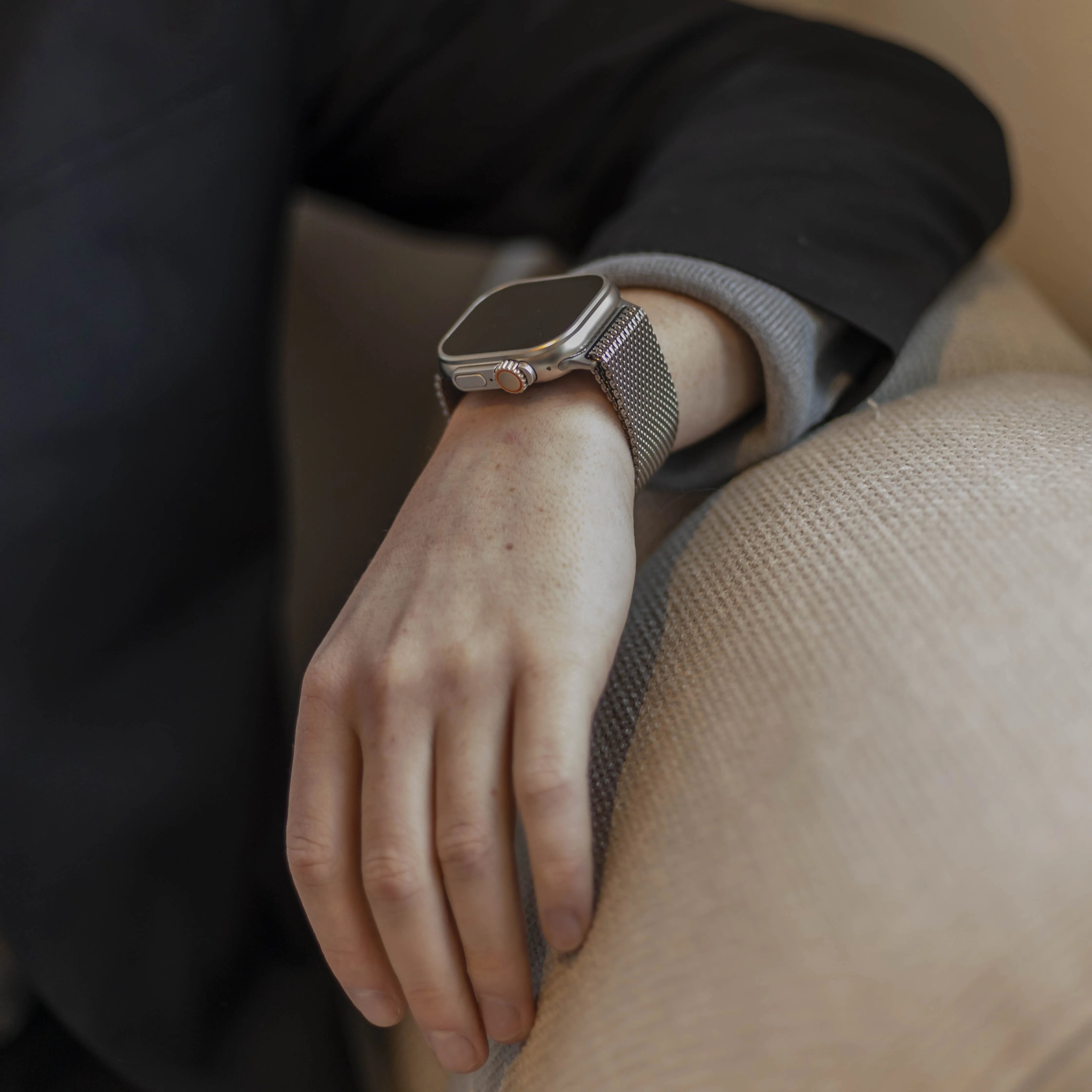 Bandz Correa Milanesa Loop con P-buckle Apple Watch (plata)