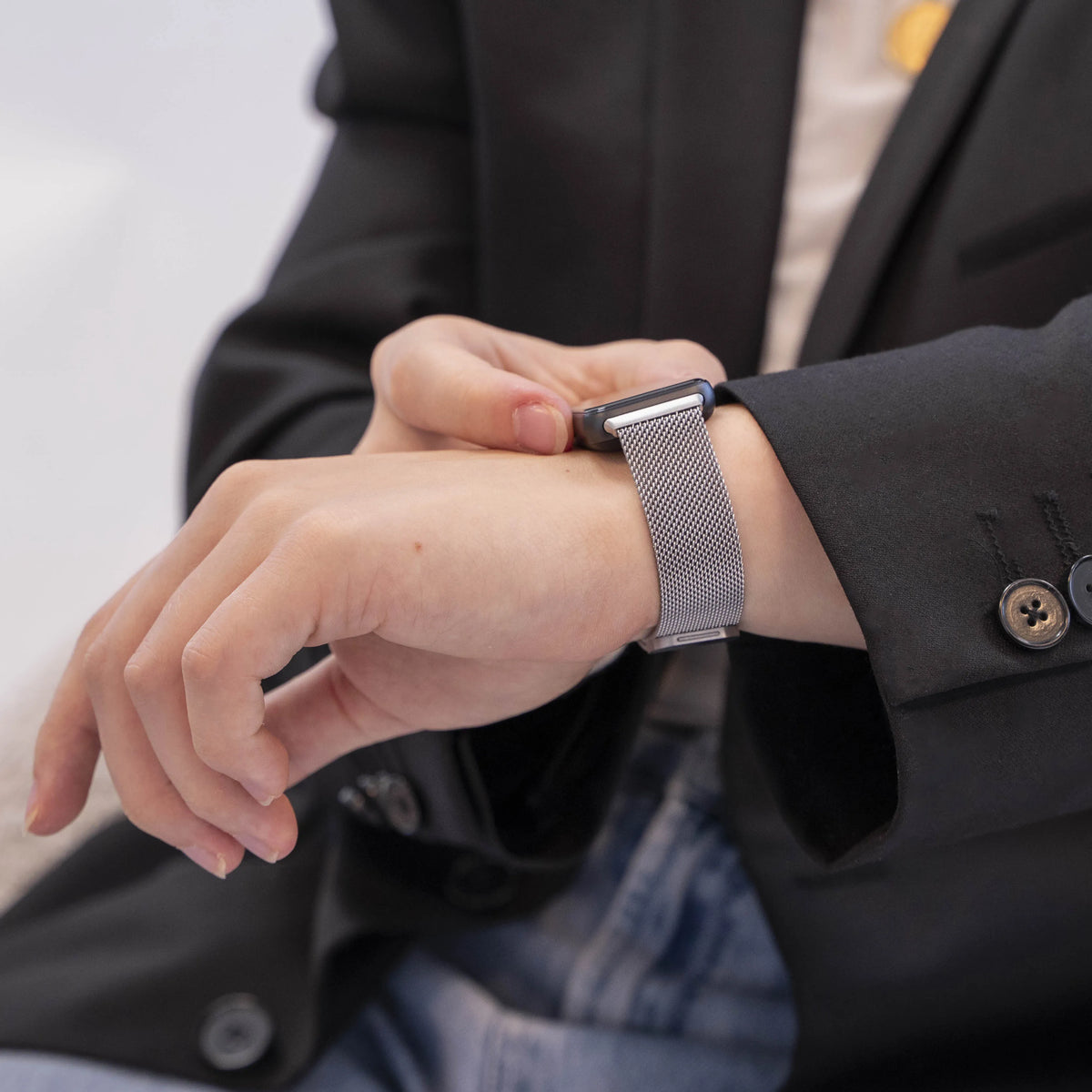 Milanese Strap, silver, lifestyle photo