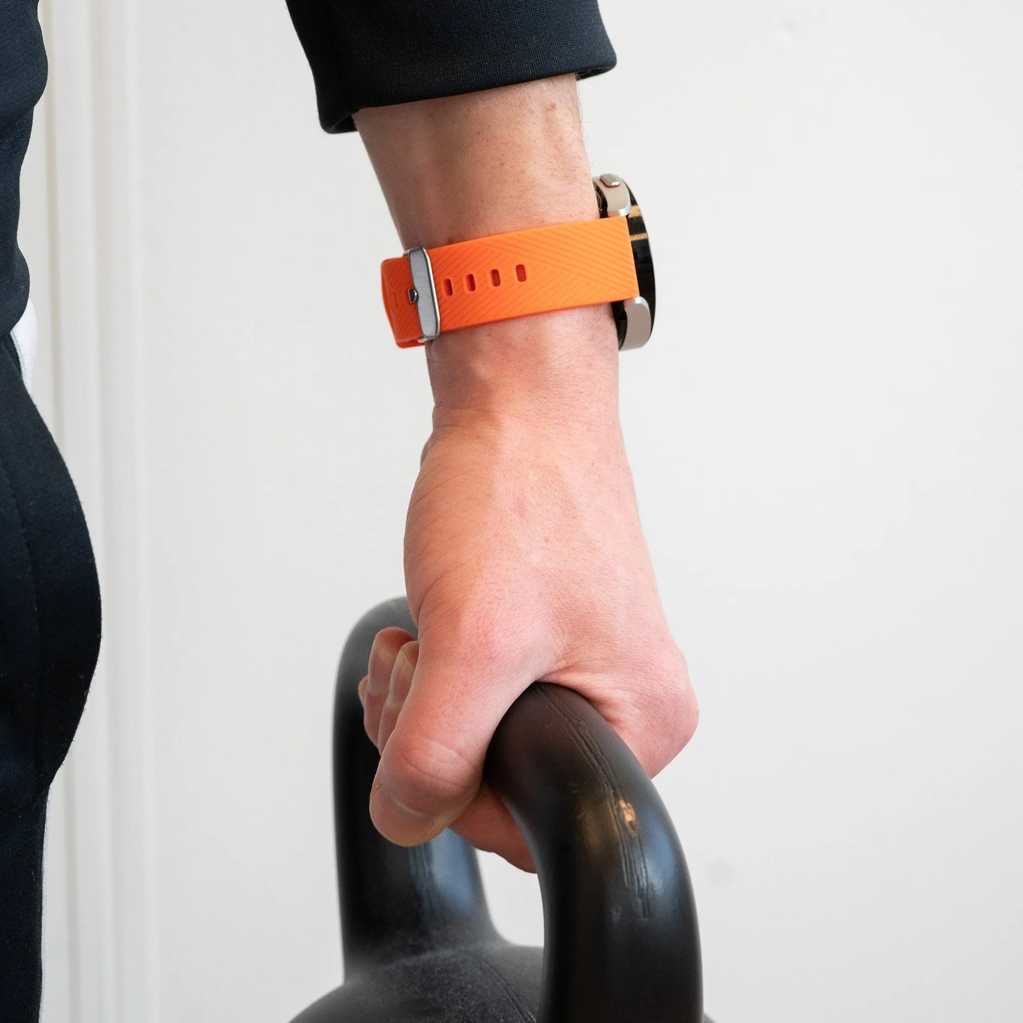 Silicone Strap 'Deluxe', orange, lifestyle photo