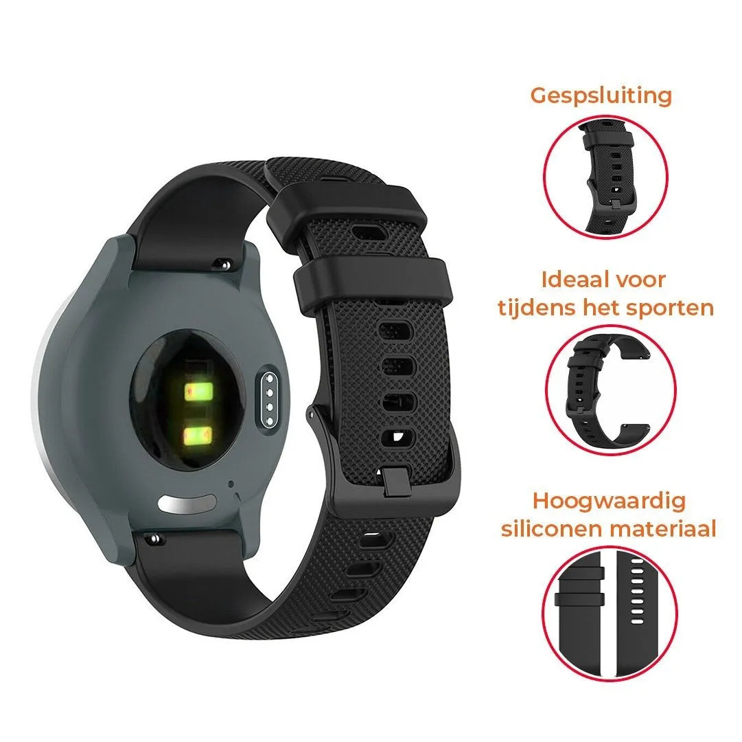 Silicone Sport Strap, black, infographic (USP banner)
