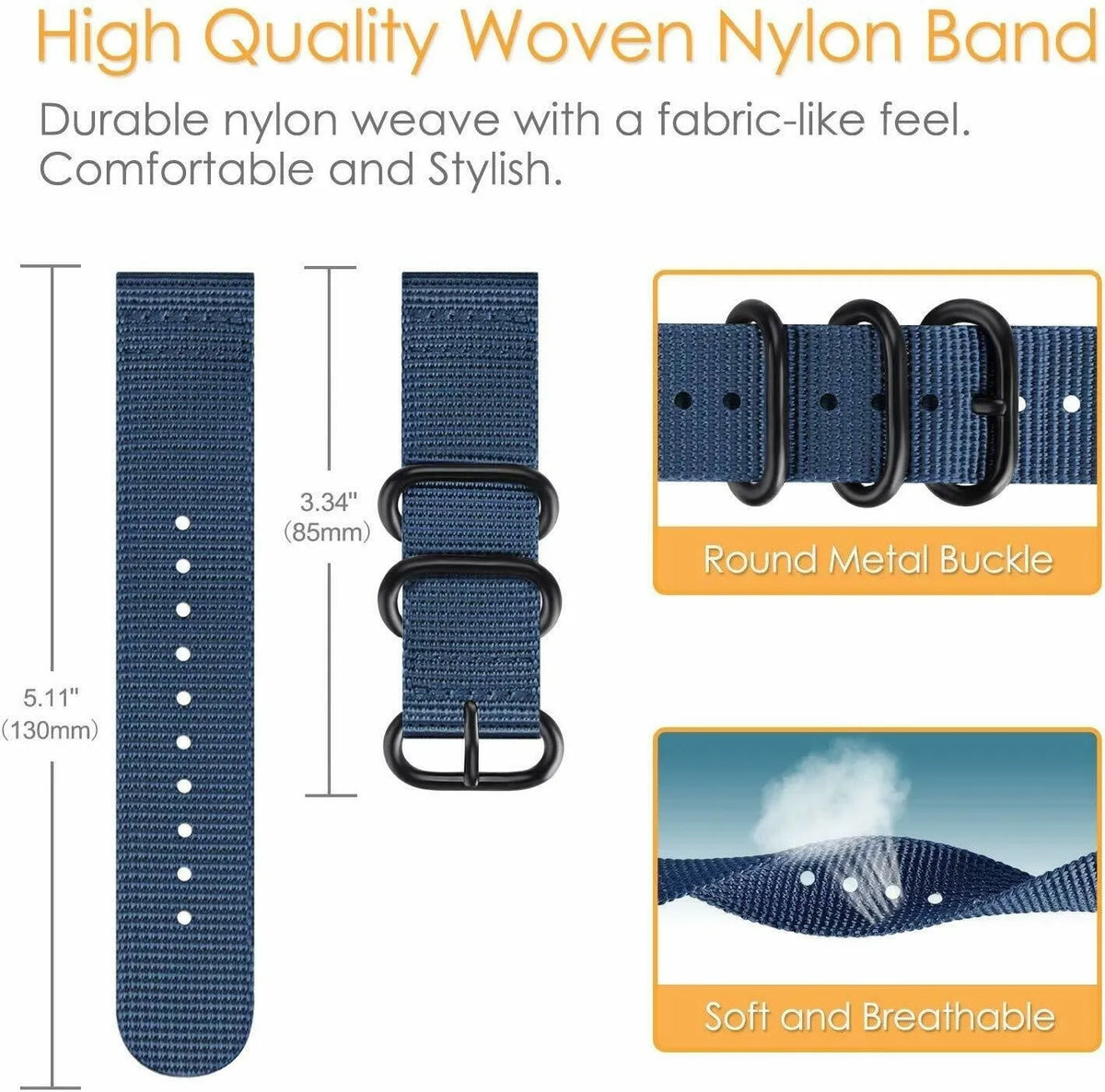 Nylon Buckle Strap, blue, infographic (USP banner)