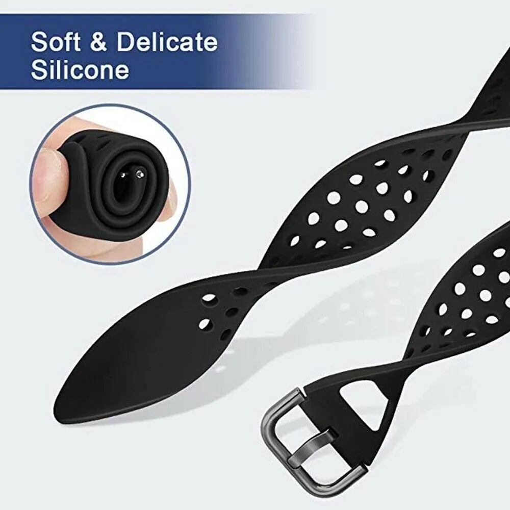 Breathable Silicone Strap, black, infographic (USP banner)