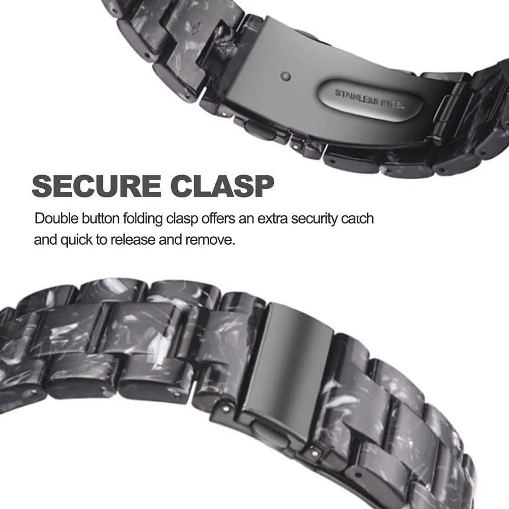 Metal Resin Strap, black/white, infographic (USP banner)