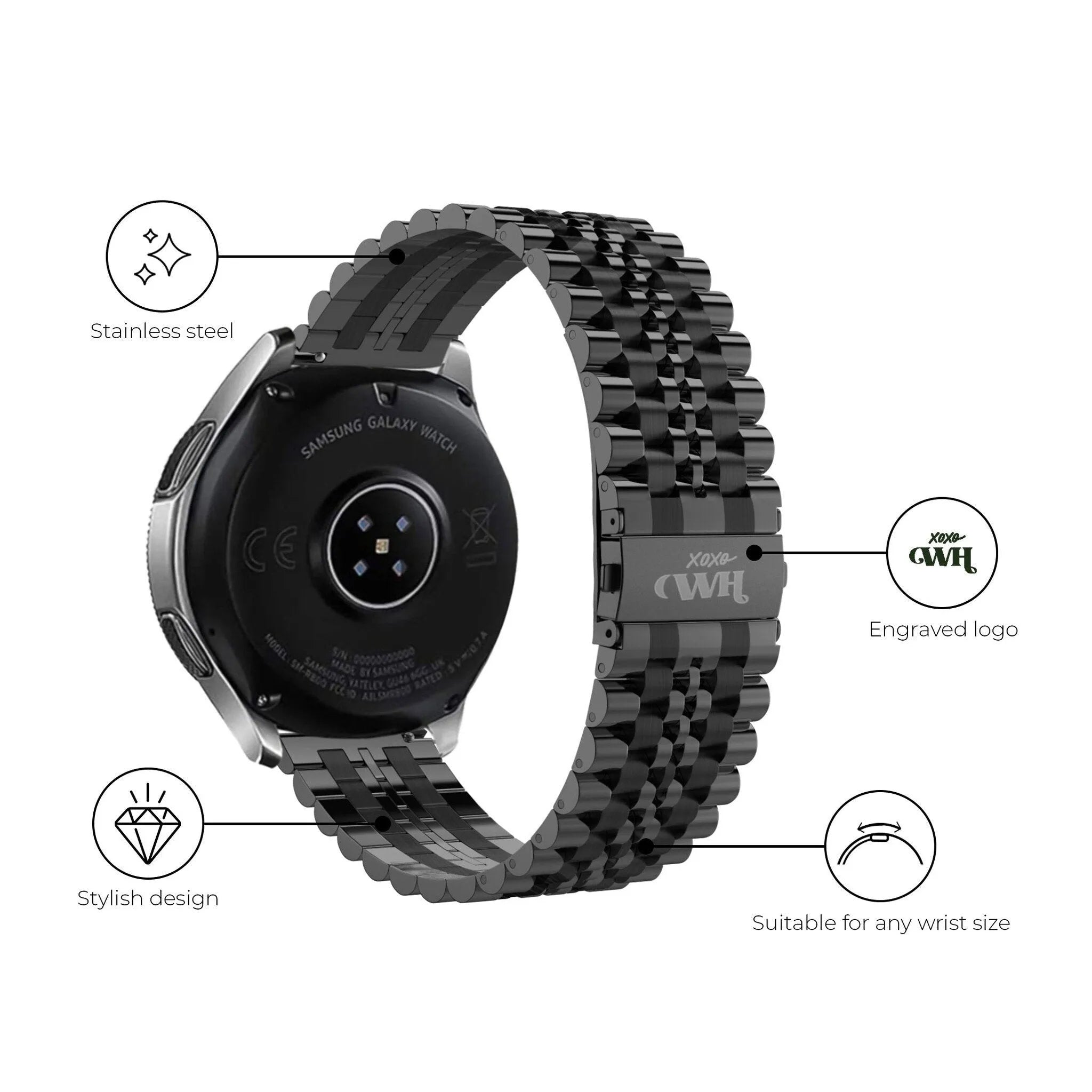 Correa acero xoxo Wildhearts Xiaomi Amazfit Bip (negro)