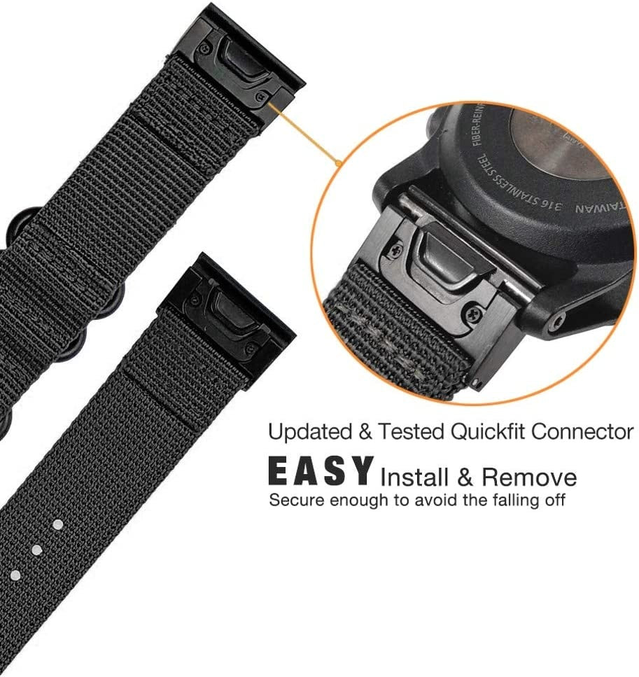 Correa nylon con hebilla Garmin Fenix 5s/6s (negro)
