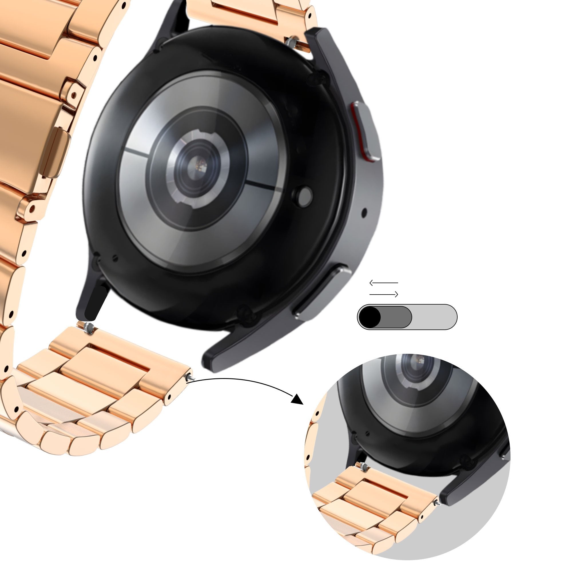 Bandz Correa acero 'Classic' Garmin Approach S12 (rosa dorado)