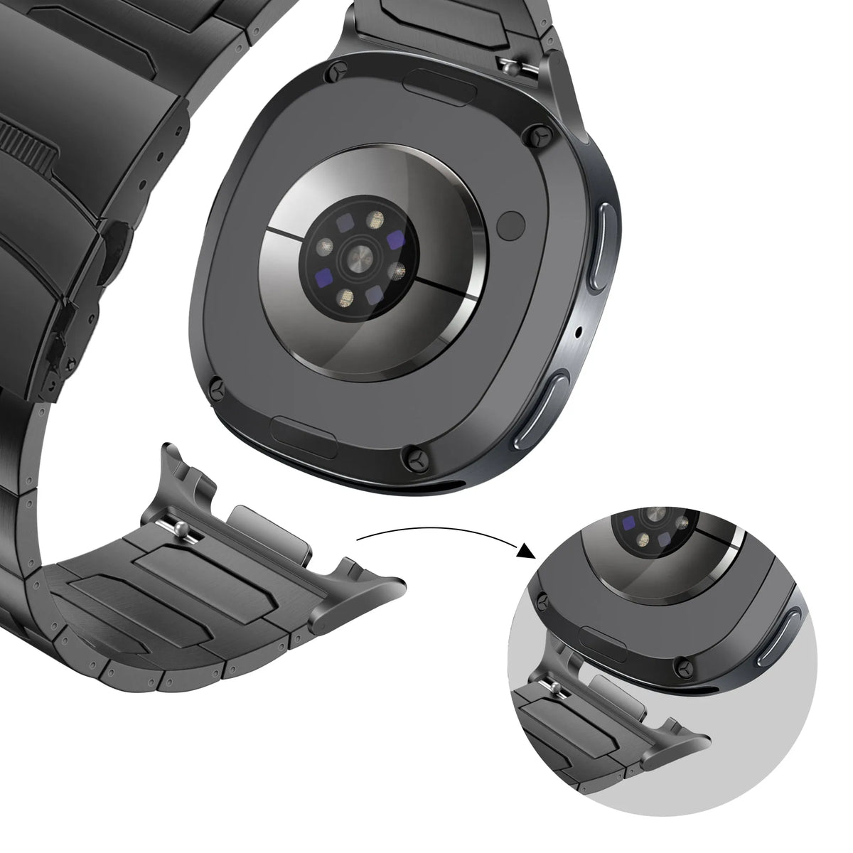 Bandz Samsung Galaxy Watch 9 - 44mm Titanium Strap 'Deluxe' (Black)