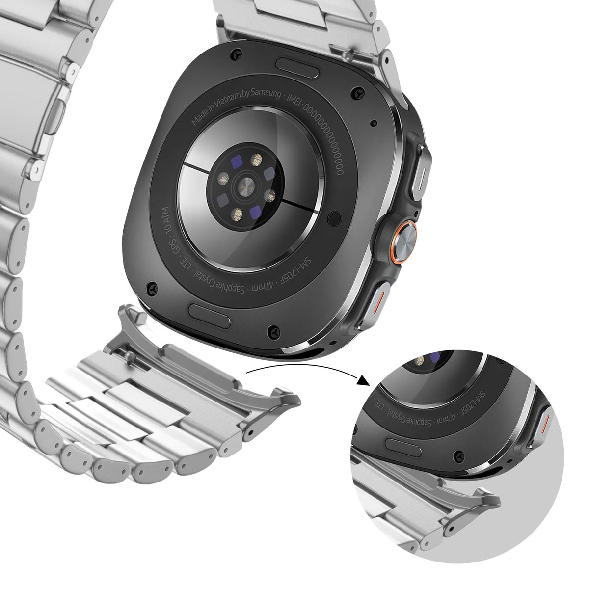 Bandz Correa acero con eslabones 'Deluxe' Samsung Galaxy Watch Ultra 2 (plata)