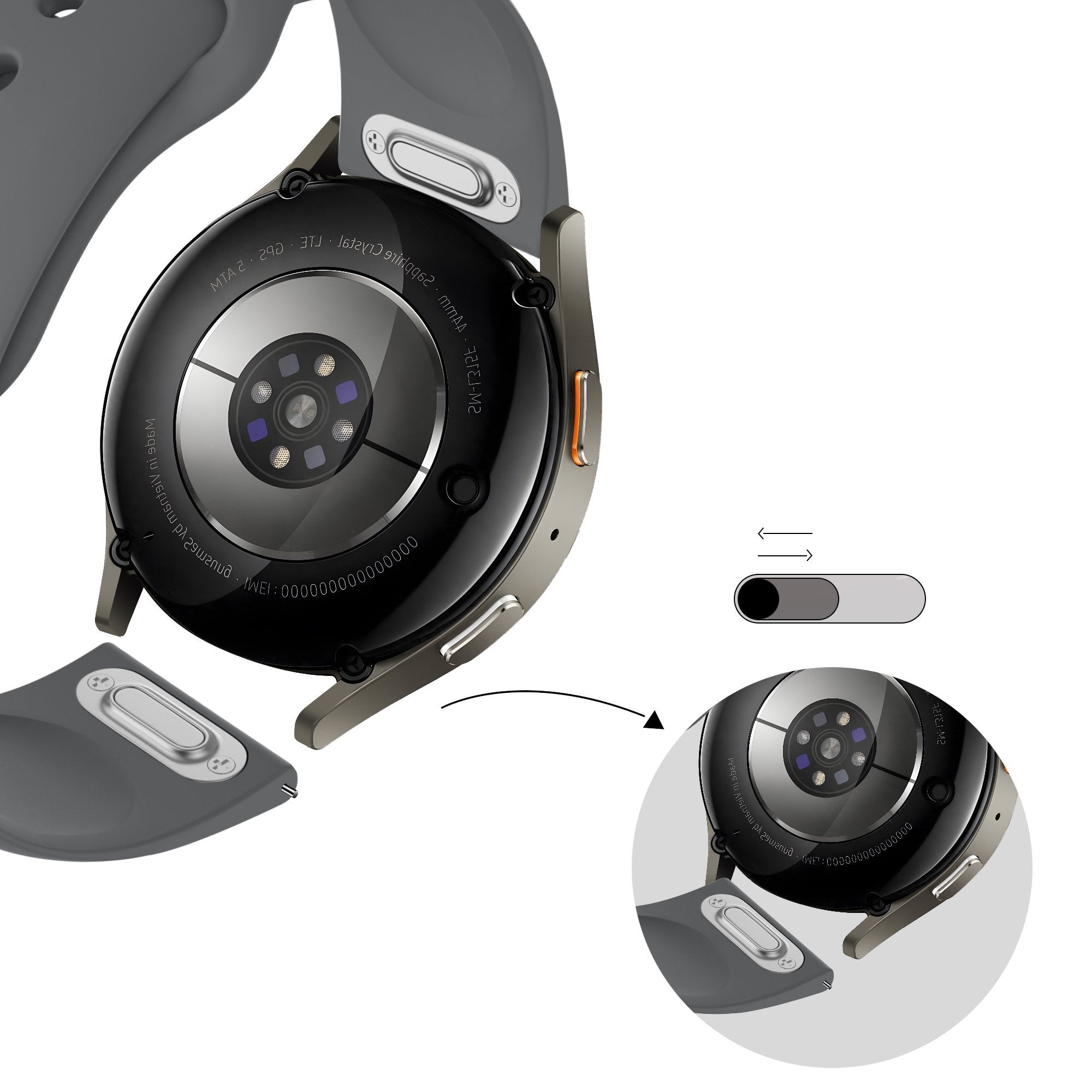 Bandz Correa deportiva 'Easy Fit' Huawei Watch GT 2 Pro (gris