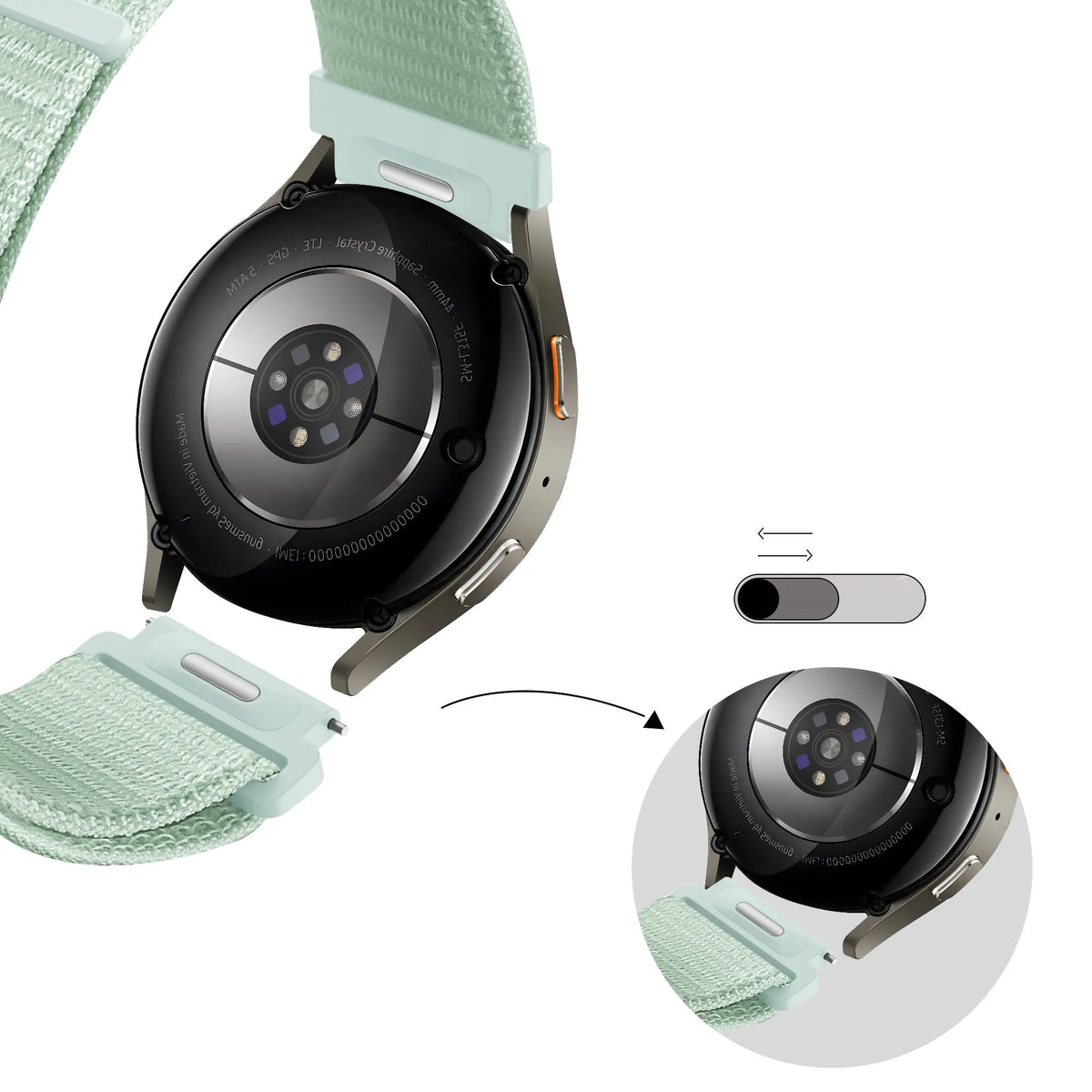 Bandz Correa nylon 'Easy Fit' Huawei Watch GT 5 Pro - 42mm (verde claro)
