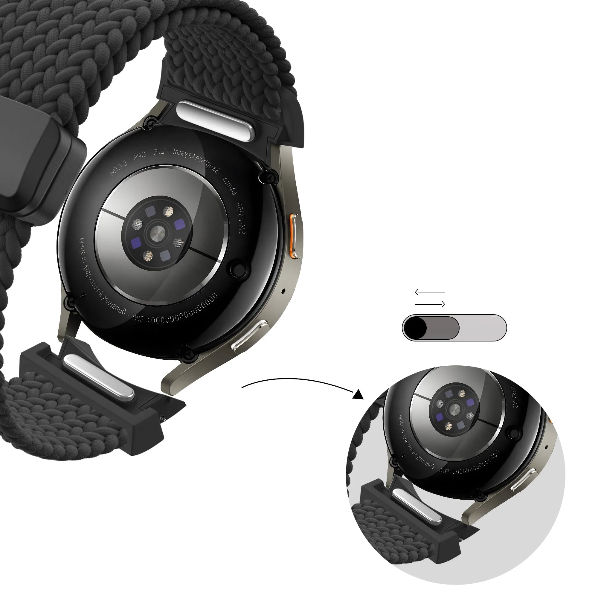 Bandz Correa tejida 'Easy Fit' Samsung Galaxy Watch 4 40mm (negro)