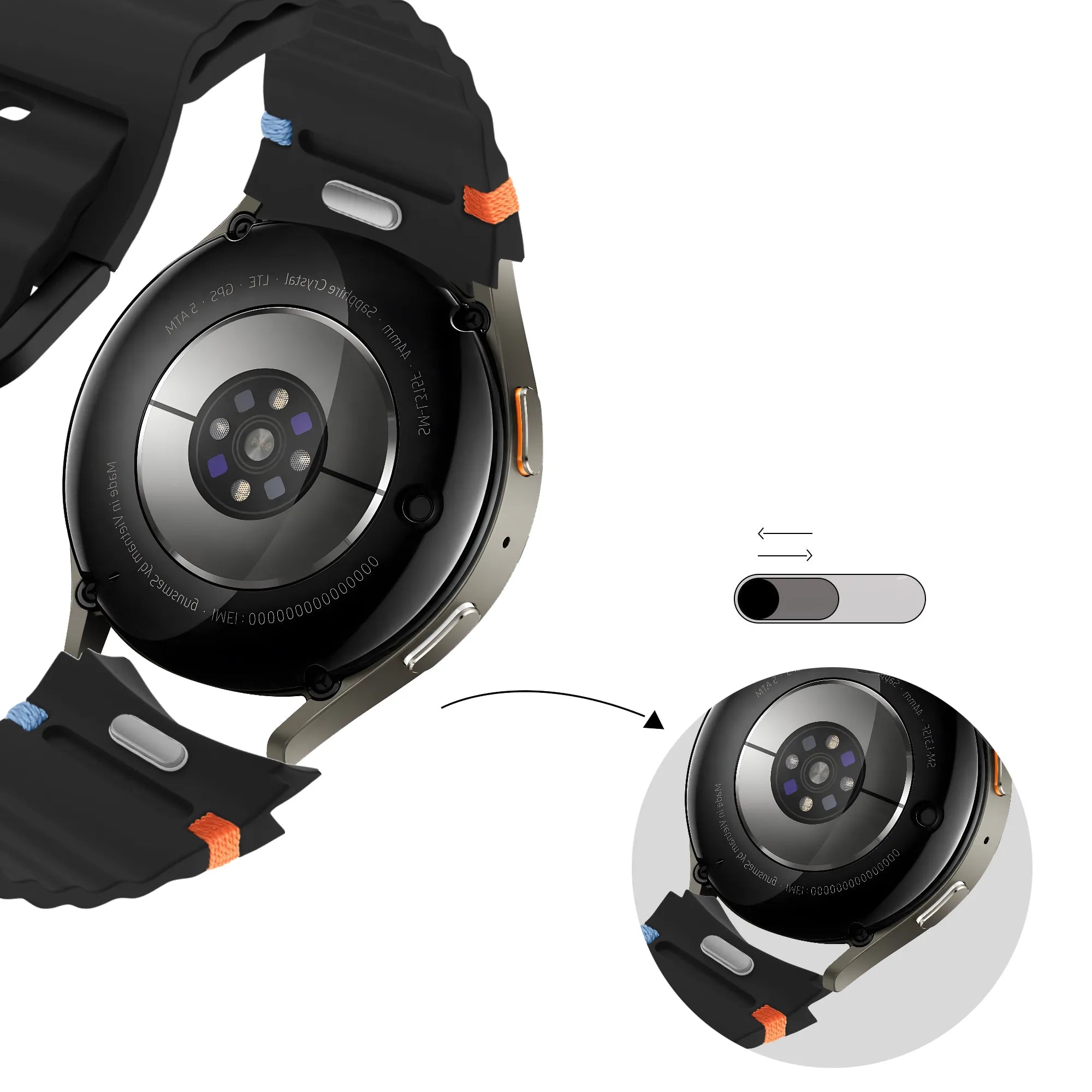 Bandz Samsung Galaxy Watch 6 - 40mm Wave Strap 'Easy Fit' (Black)