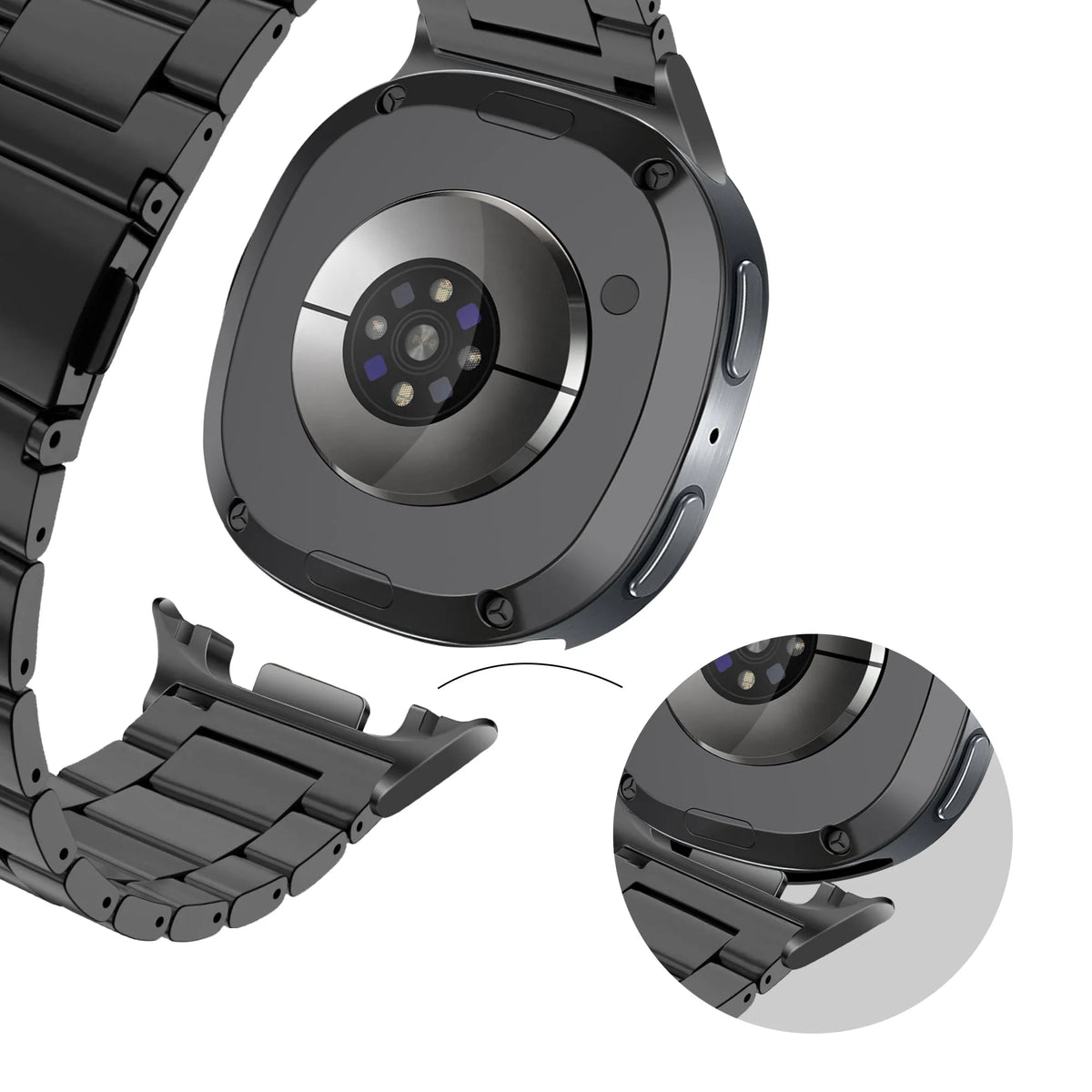 Bandz Samsung Galaxy Watch 9 - 44mm Steel Strap 'Classic' (Black)