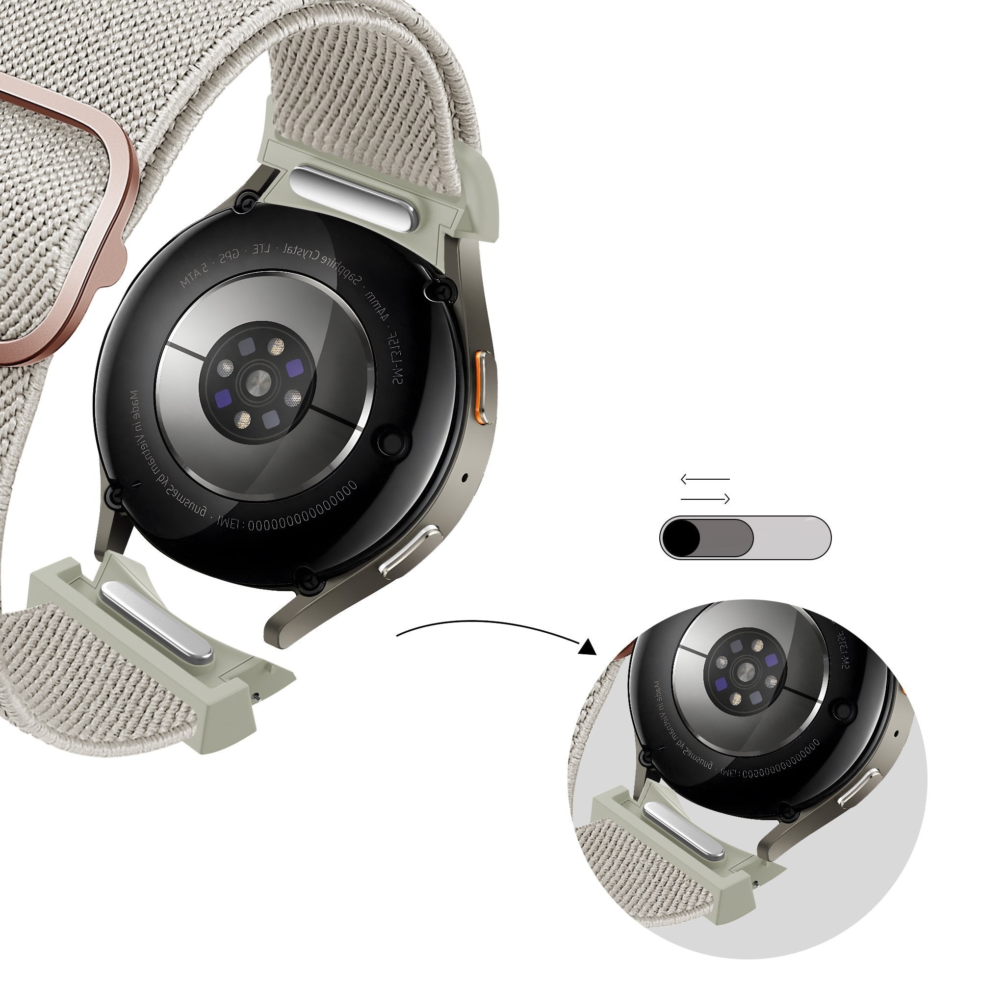 Bandz Correa elástica 'Easy Fit' Samsung Galaxy Watch 4 40mm (beige)