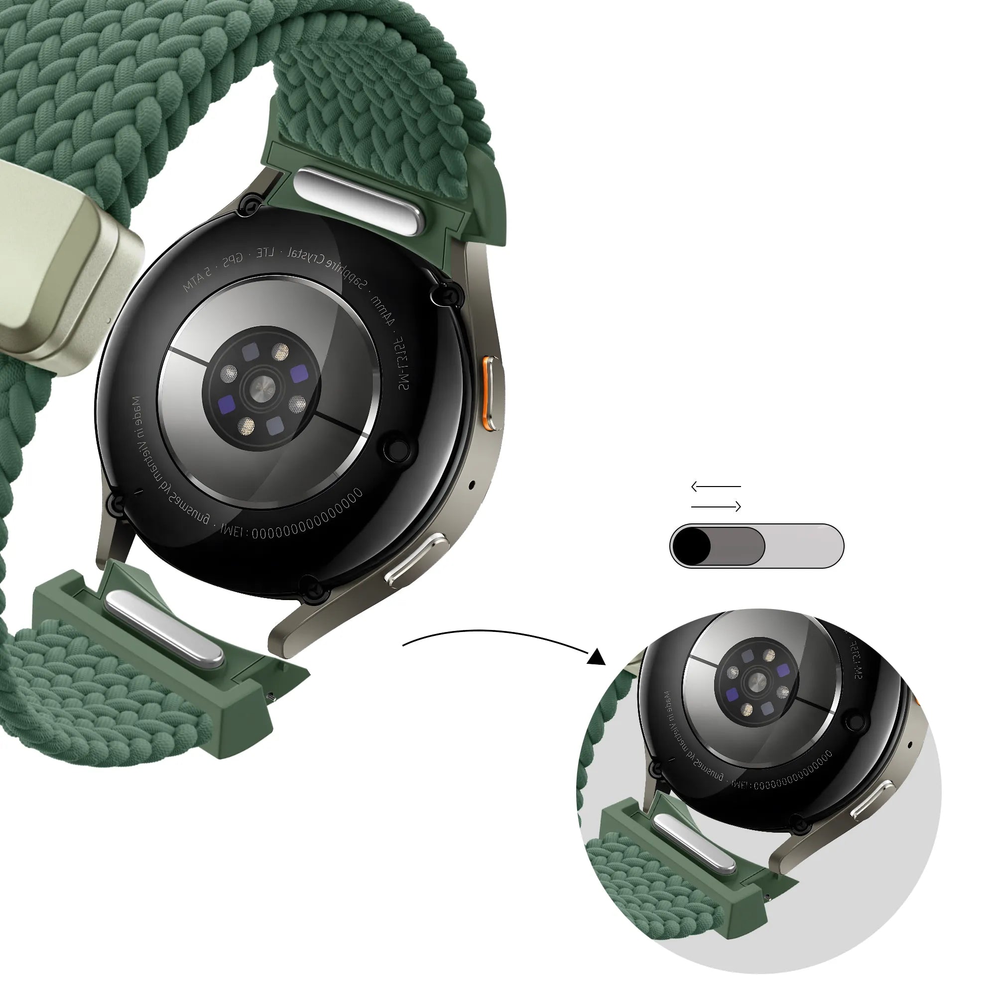Bandz Correa tejida 'Easy Fit' Samsung Galaxy Watch 6 Classic - 43mm (verde)