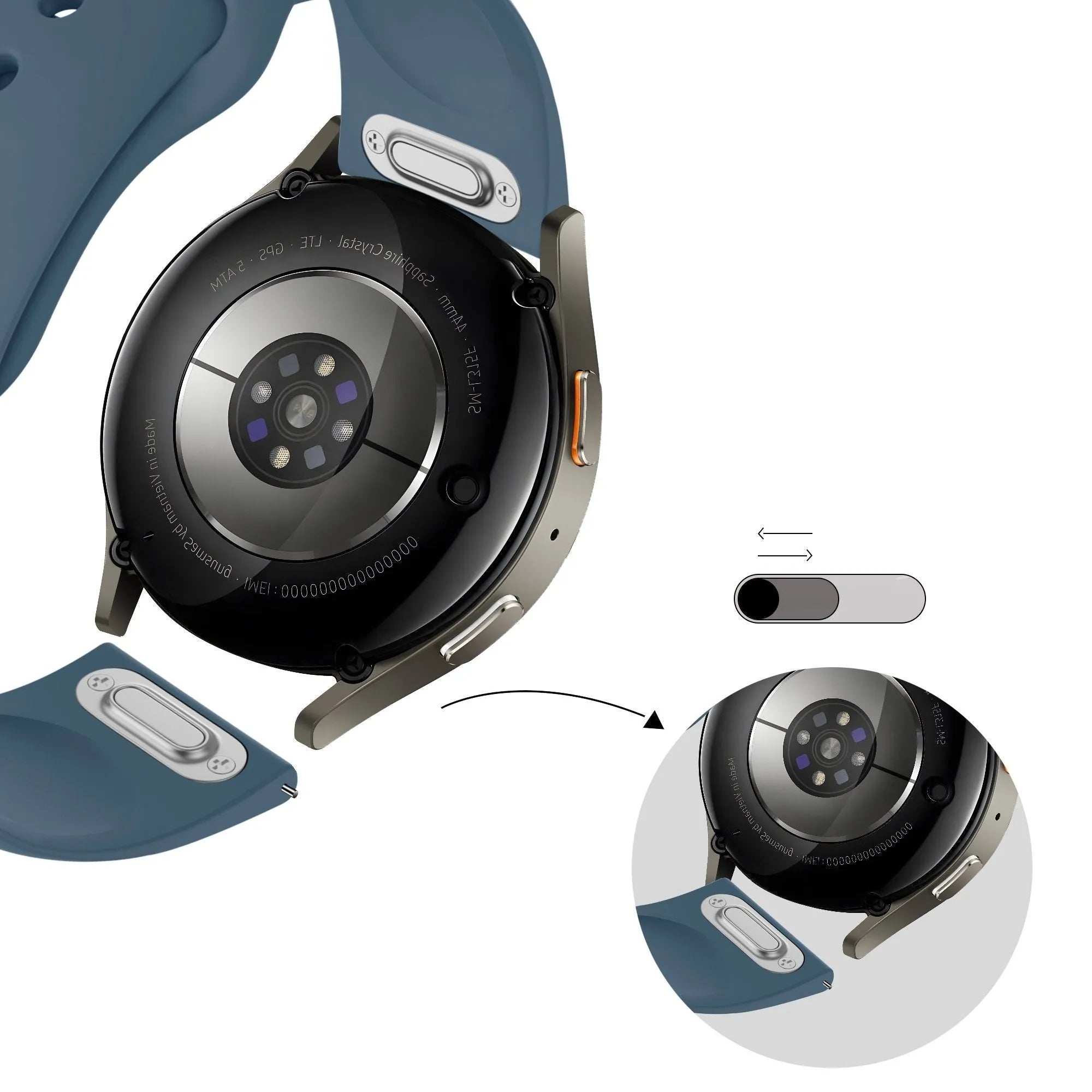 Bandz Amazfit Balance 2 Sport Strap 'Easy fit' (Blue)