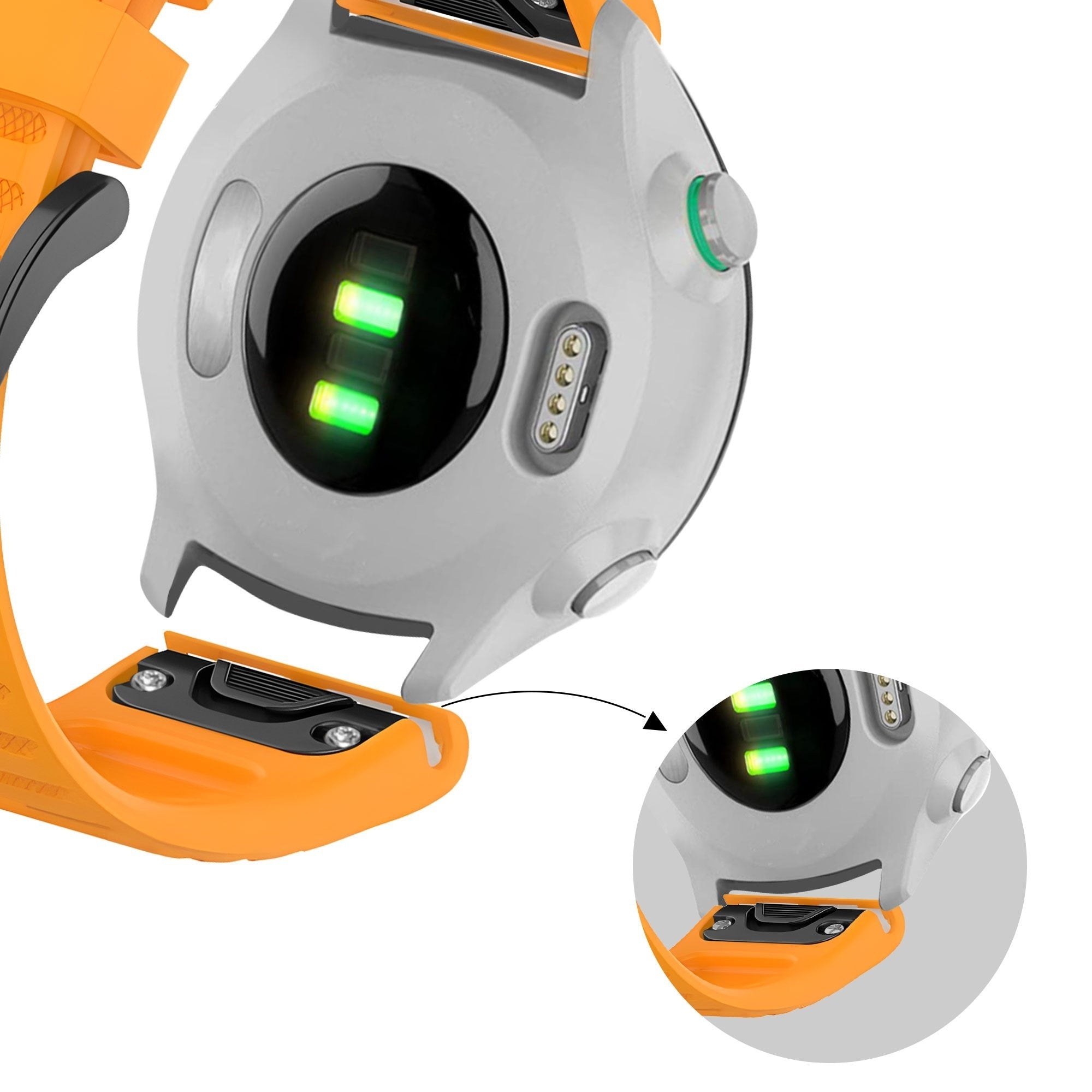Bandz Correa silicona con hebilla Garmin Quatix 8 Pro - 47mm (naranja)