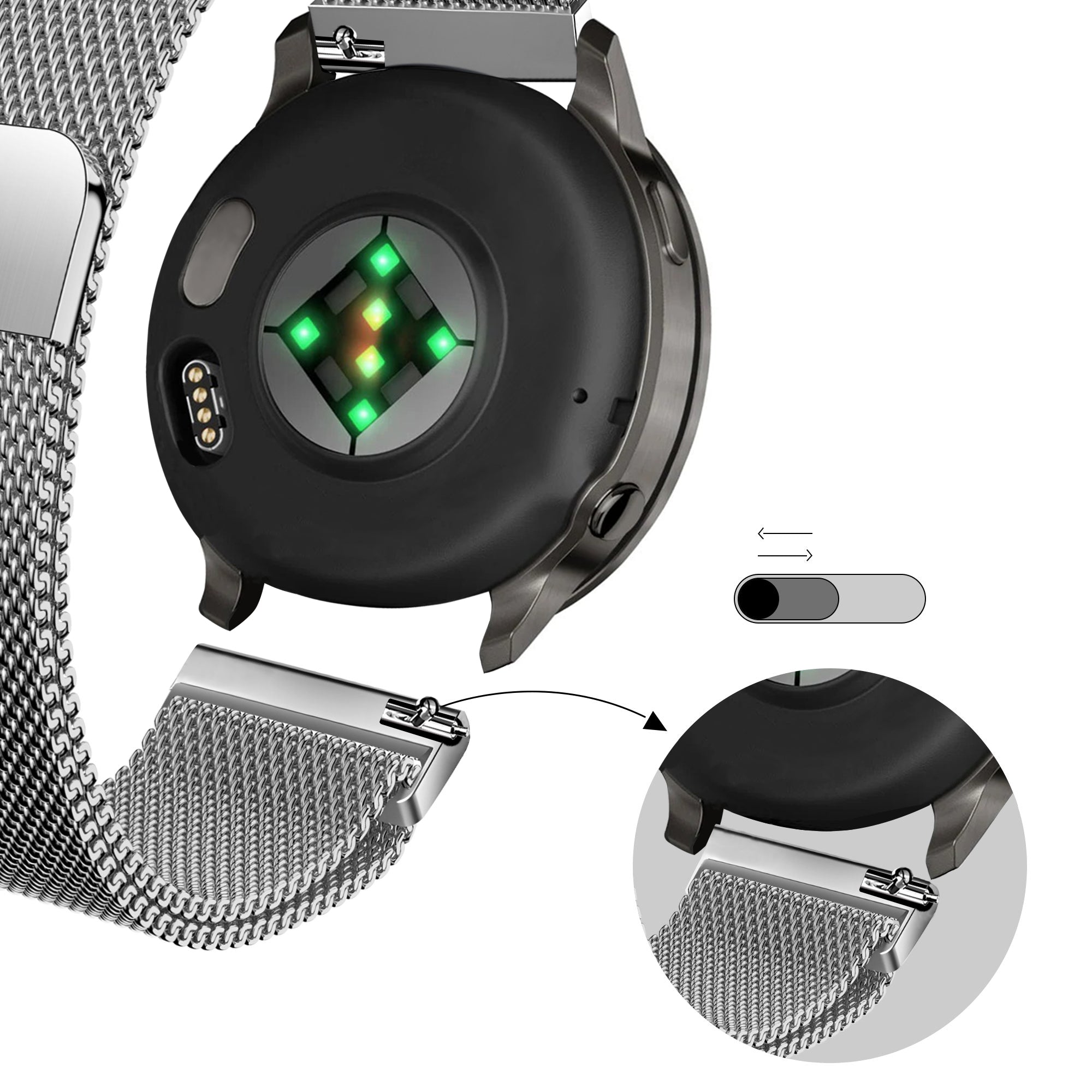 Bandz Correa milanesa Loop Garmin Bounce 2 (plata)