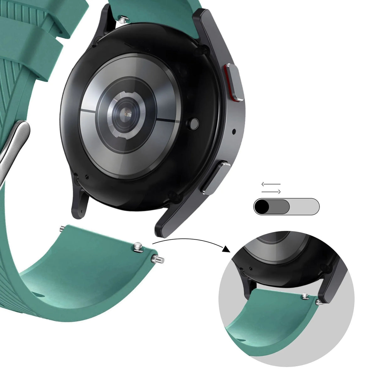 Bandz Huawei Watch GT 5 Pro - 46mm Silicone Strap 'Deluxe' (Viridian)