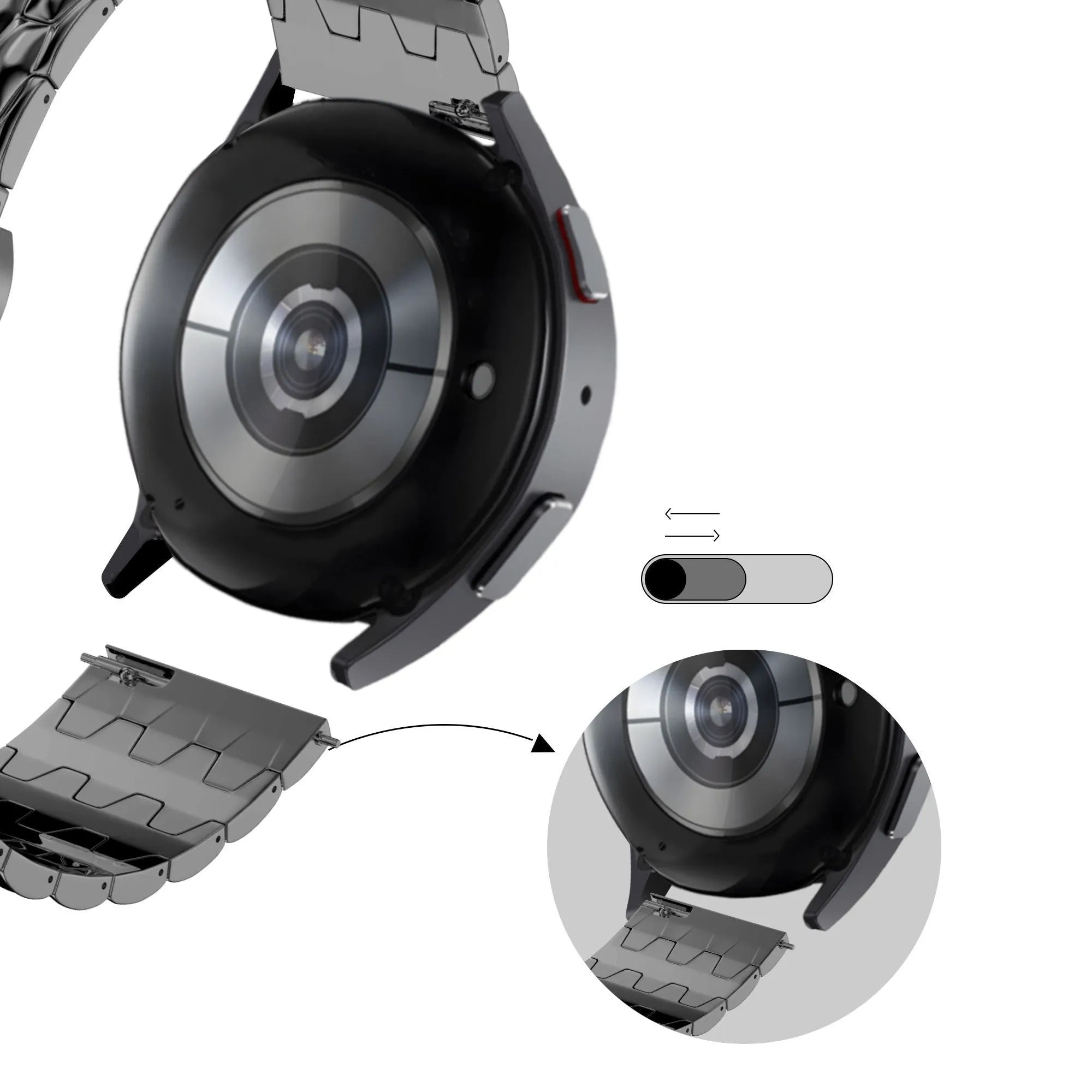 Bandz Correa acero 'Dragón' Huawei Watch Ultimate (negro)