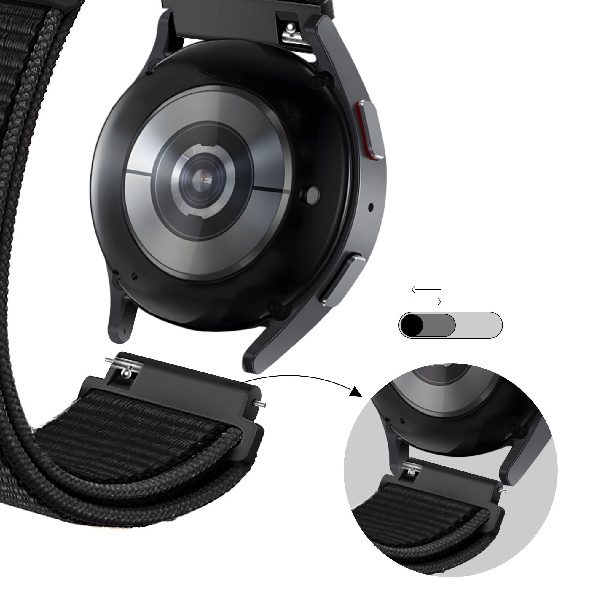 Bandz Correa nylon loop Huawei Watch 5 - 46mm (negro)