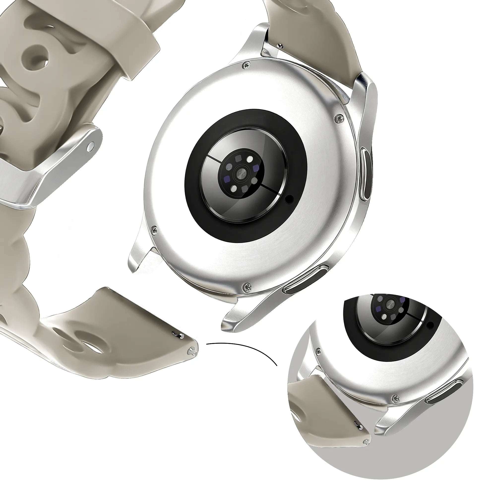 Bandz Correa silicona 'Cadenas' Samsung Galaxy Watch 42mm (gris claro)