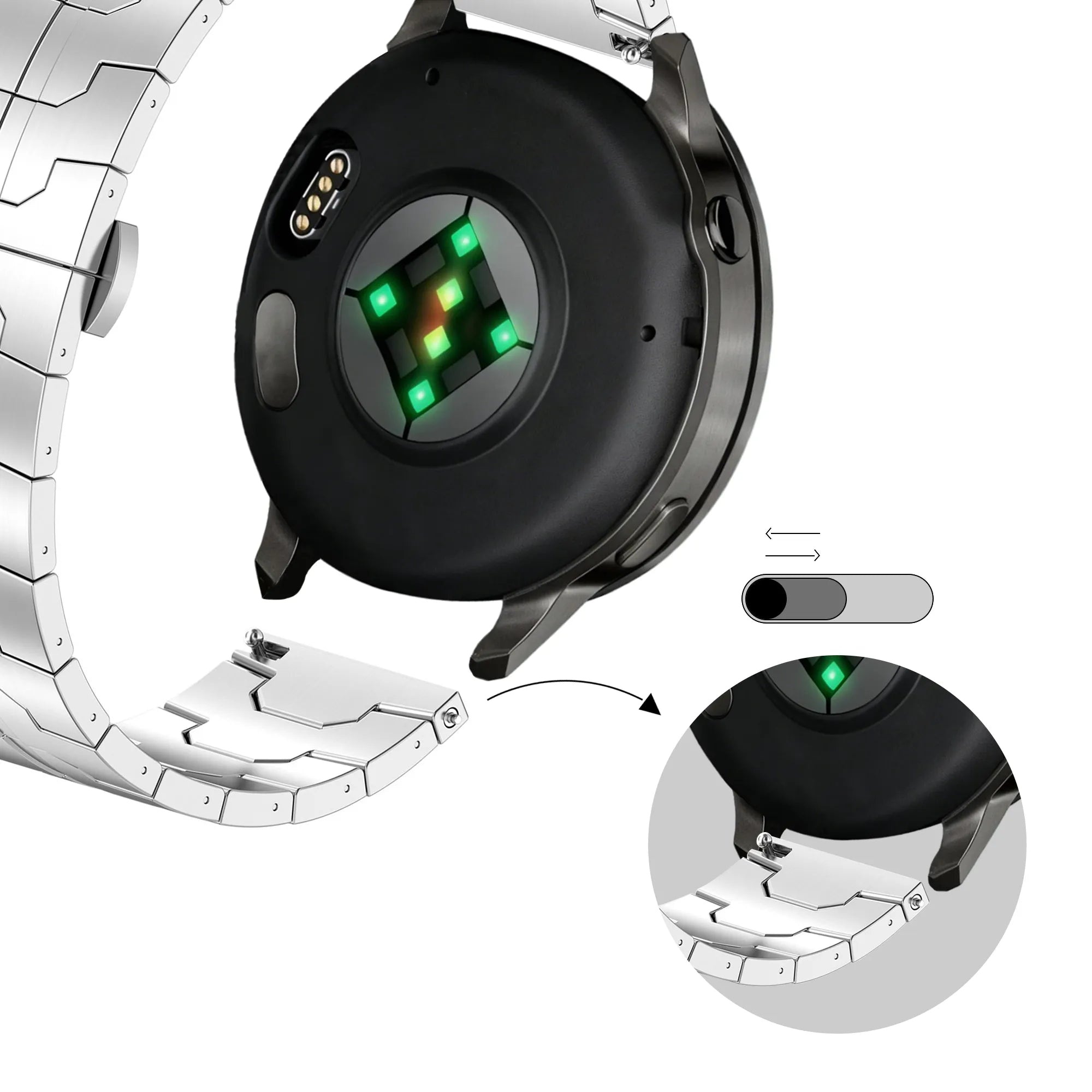 Bandz Garmin Venu 4 - 45mm Steel Strap 'Iron' (Silver)
