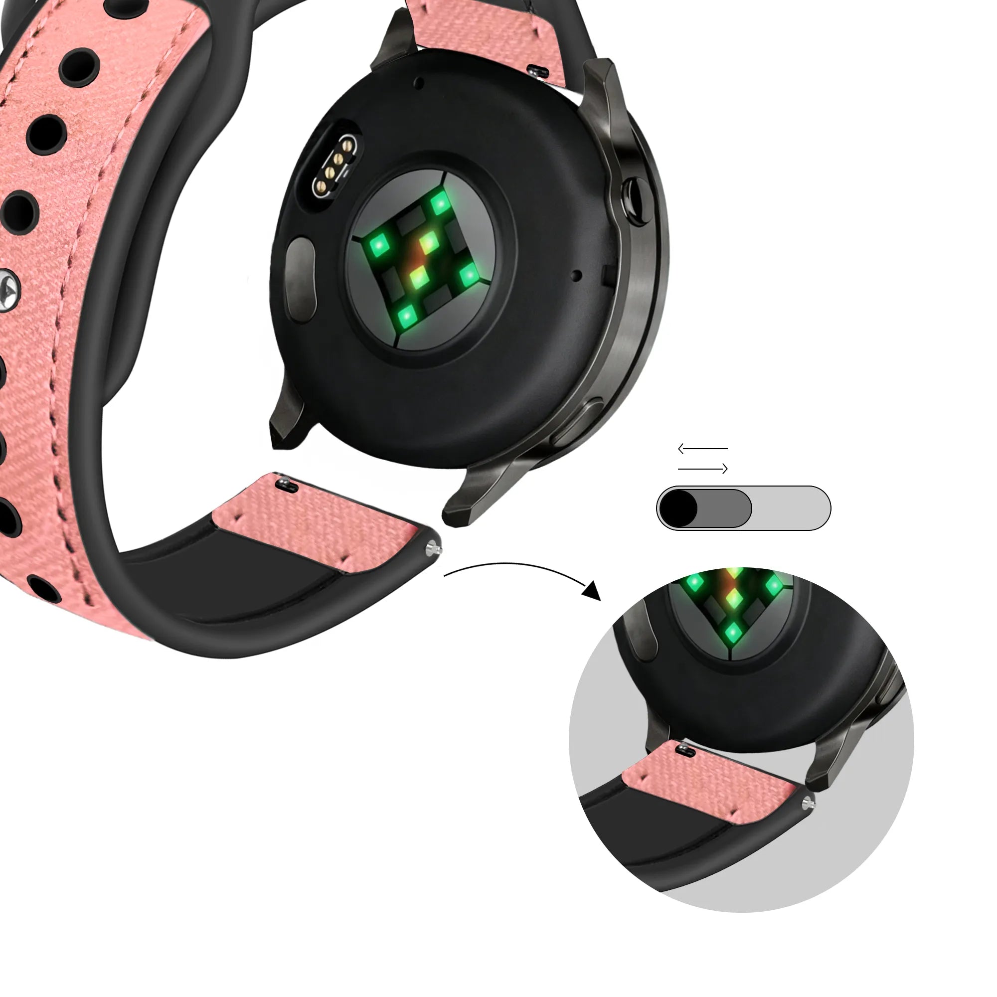 Bandz Correa cuero 'Híbrida' Garmin Venu (rosa)