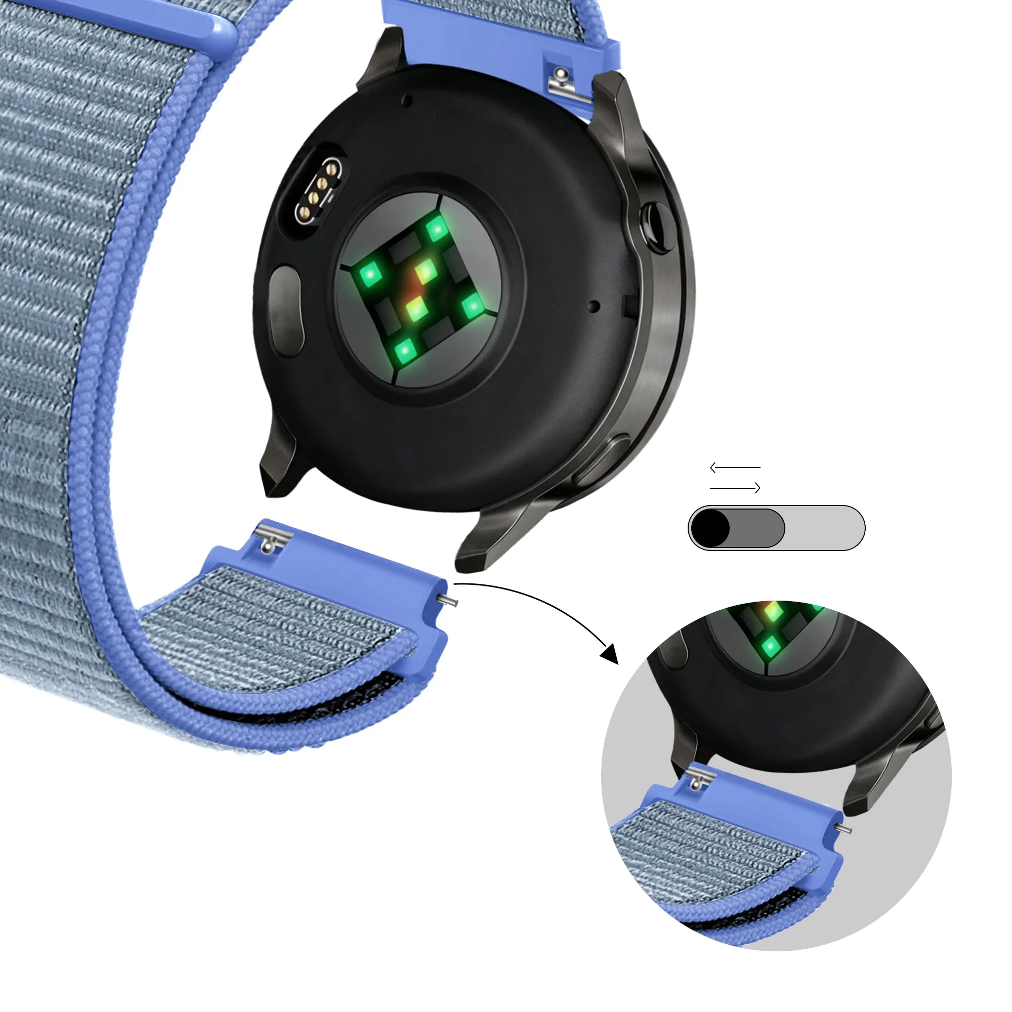 Bandz Garmin Approach S44 Nylon Loop Strap (Light Blue)