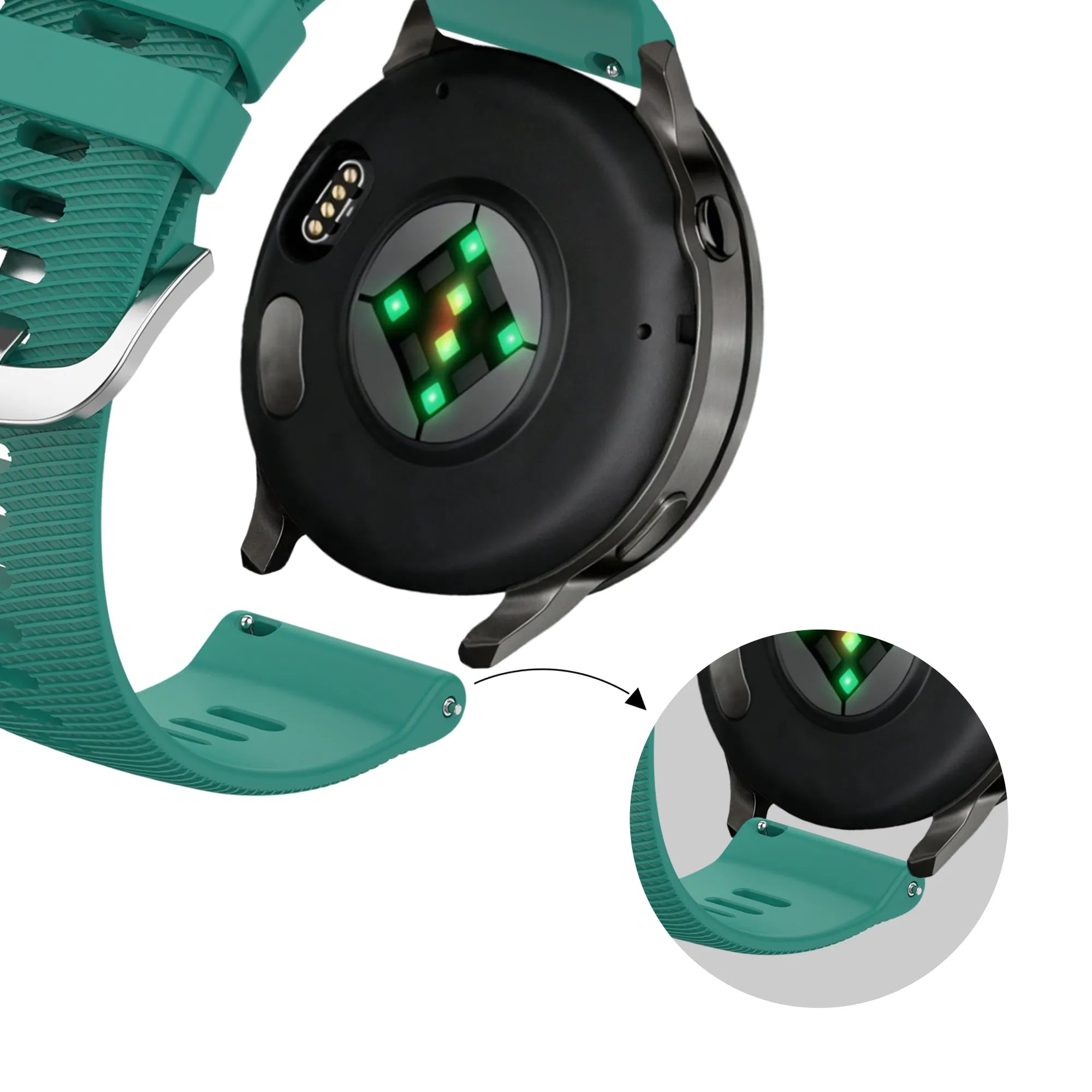 Bandz Correa silicona 'Deluxe' Garmin Vivoactive 4s (viridiano)