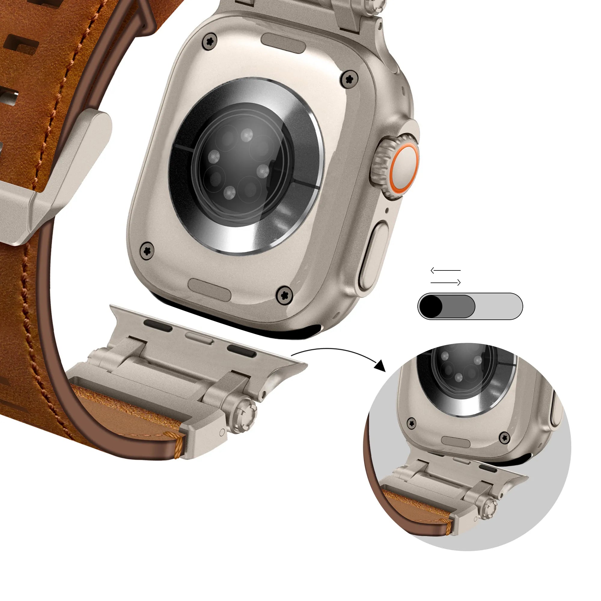 Bandz Correa cuero 'Explorer' Apple Watch (marrón)
