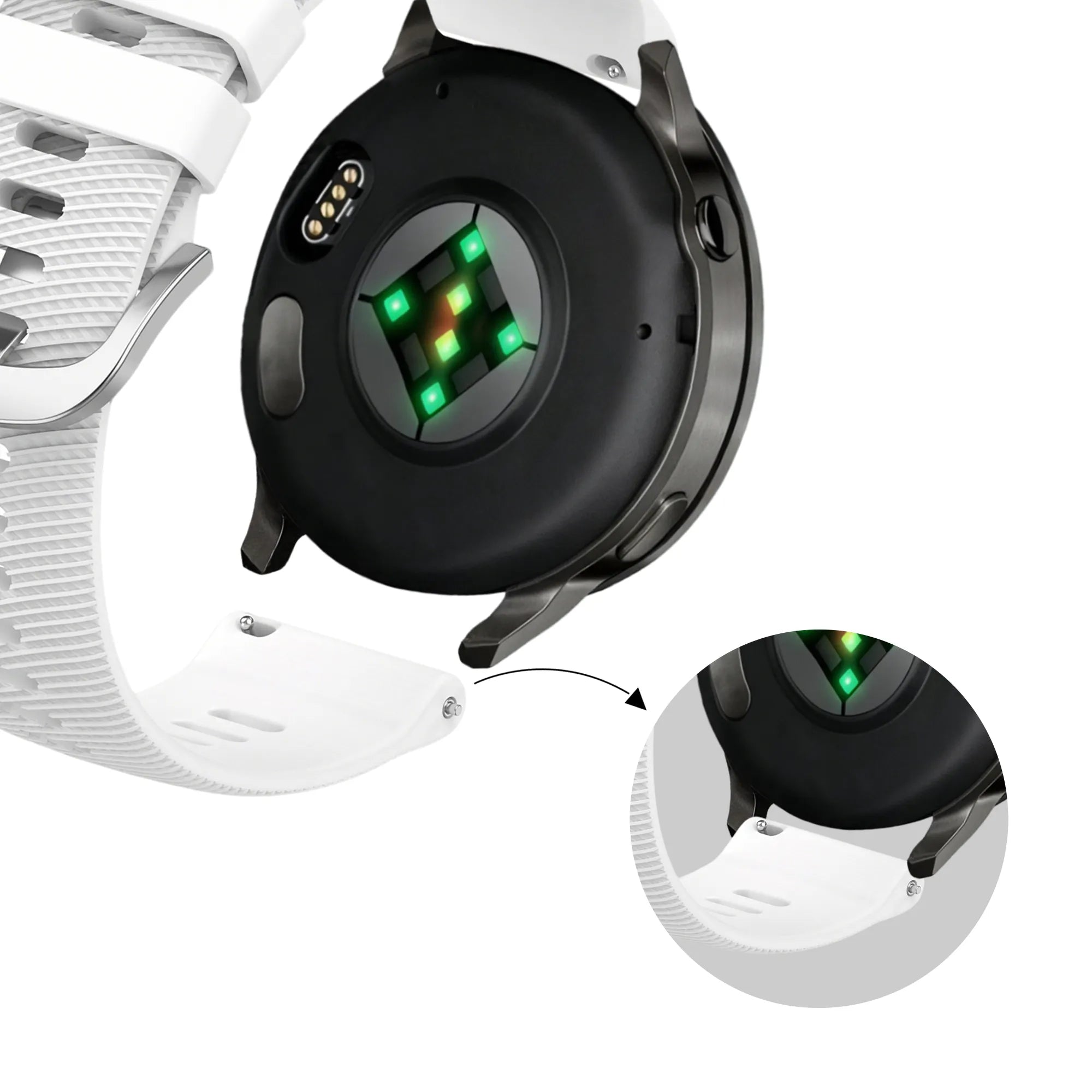 Bandz Correa silicona 'Deluxe' Garmin Forerunner 265s (blanco)