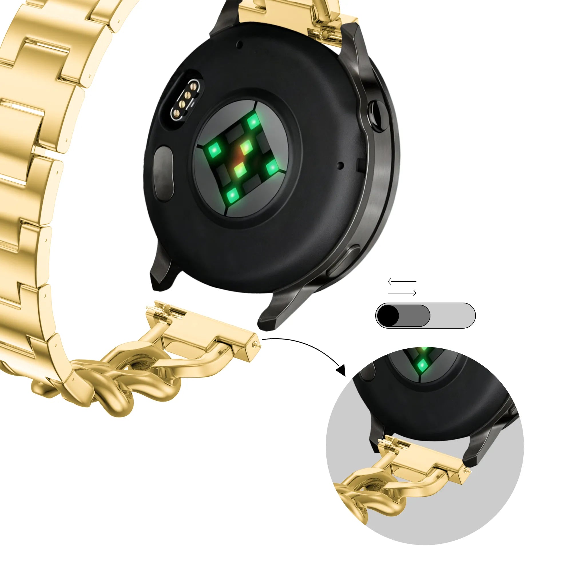 Bandz Correa métalicas 'Chains' Garmin Approach S50 (dorado)