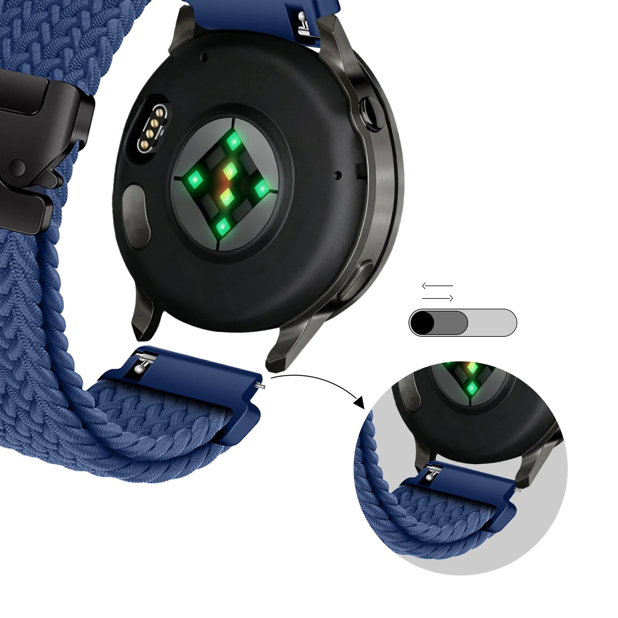 Bandz Garmin Vivomove 3s Braided Strap 'Parachute' (Blue)
