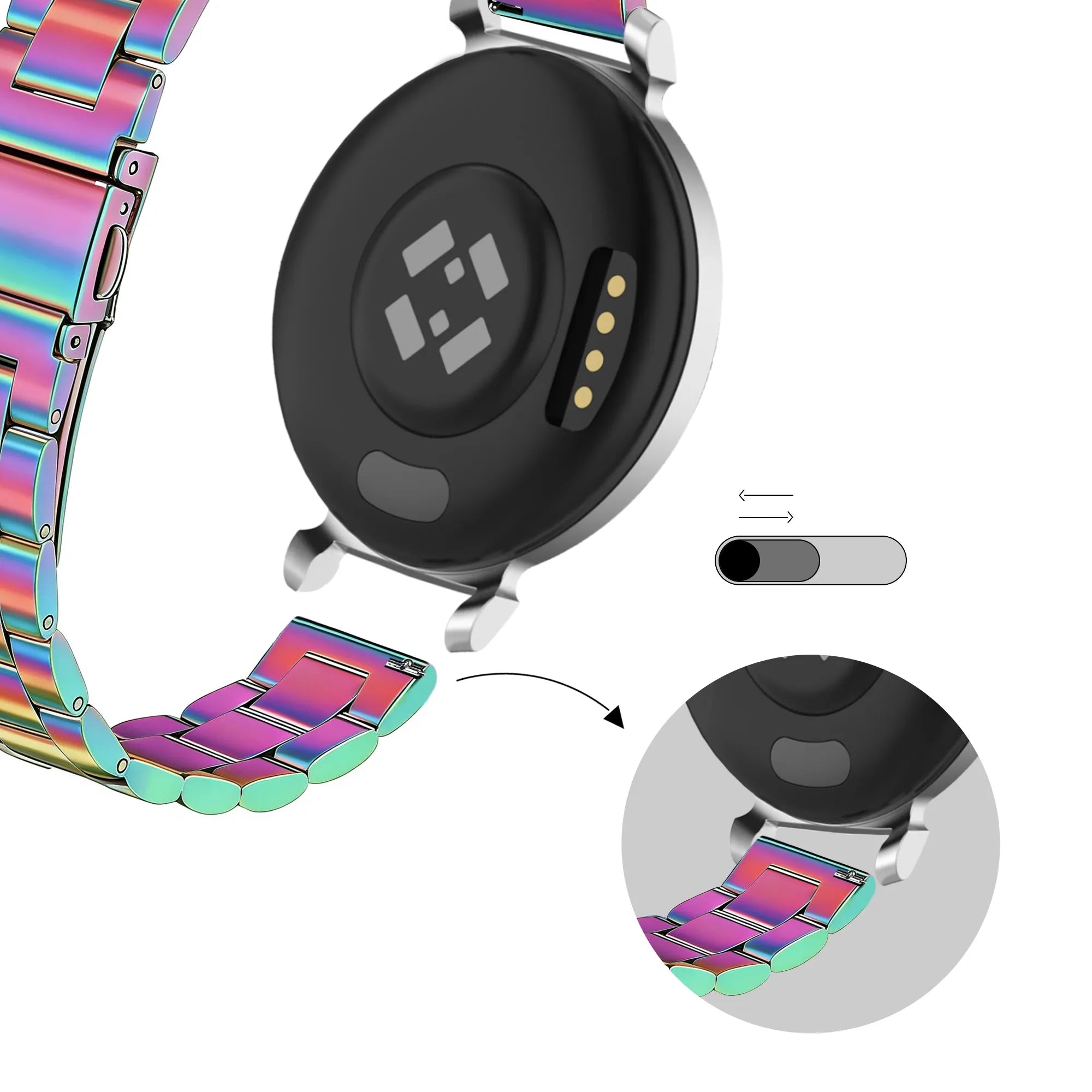 Bandz Correa acero 'Classic' Zenwatch Lily (arcoíris)