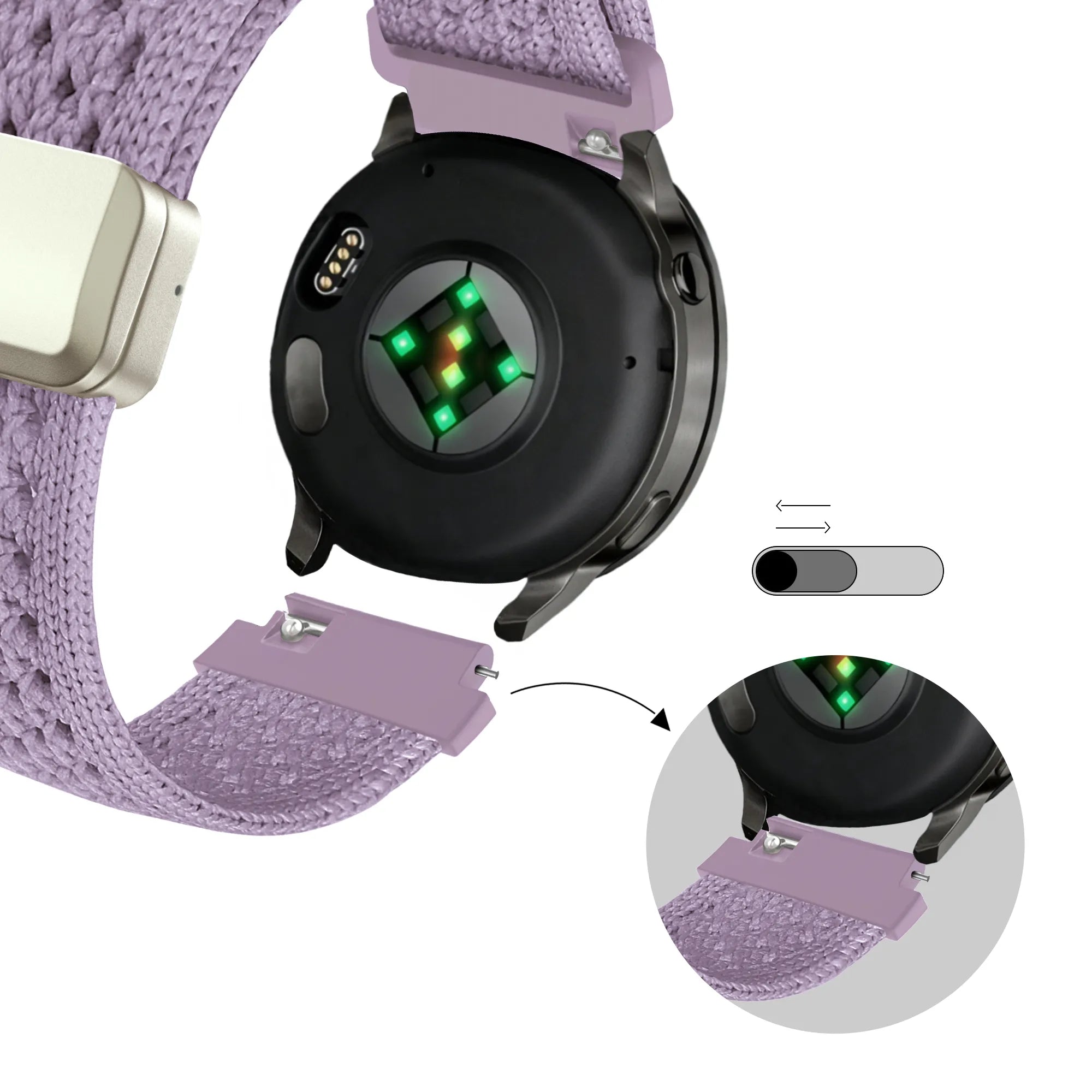 Bandz Coros Apex - 42mm Vintage Nylon Strap (Light Purple)