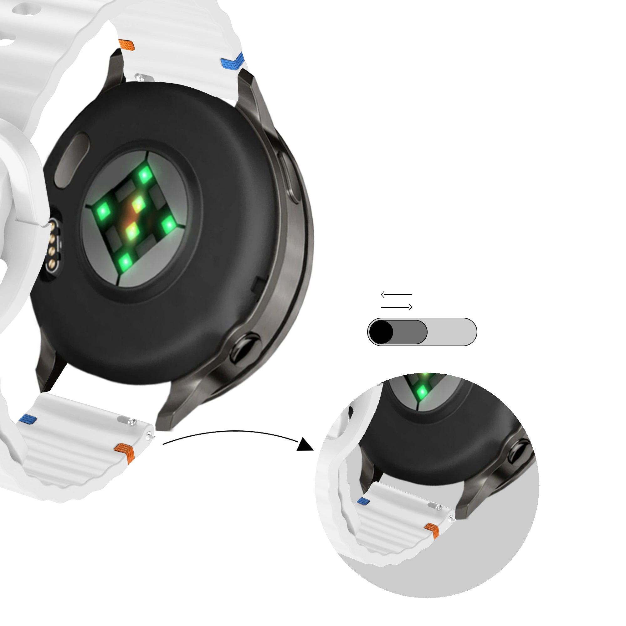 Bandz Correa silicona 'Wave' Garmin Approach S44 (blanco)