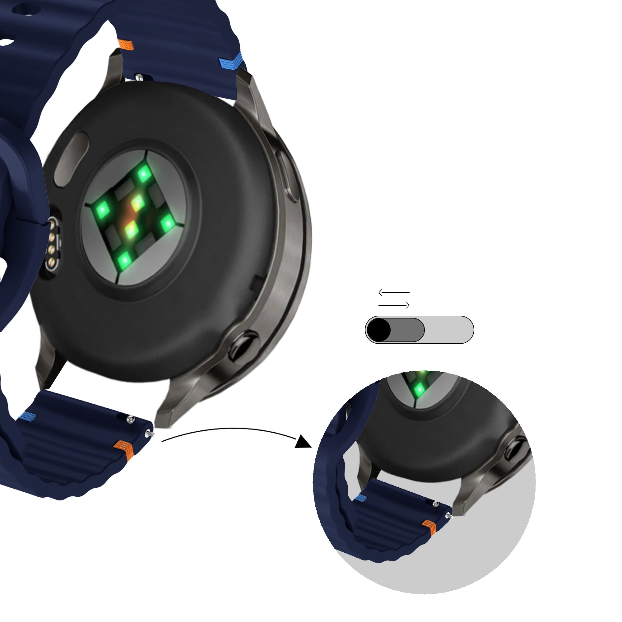 Bandz Correa silicona 'Wave' Garmin Vivomove Style (azul oscuro)
