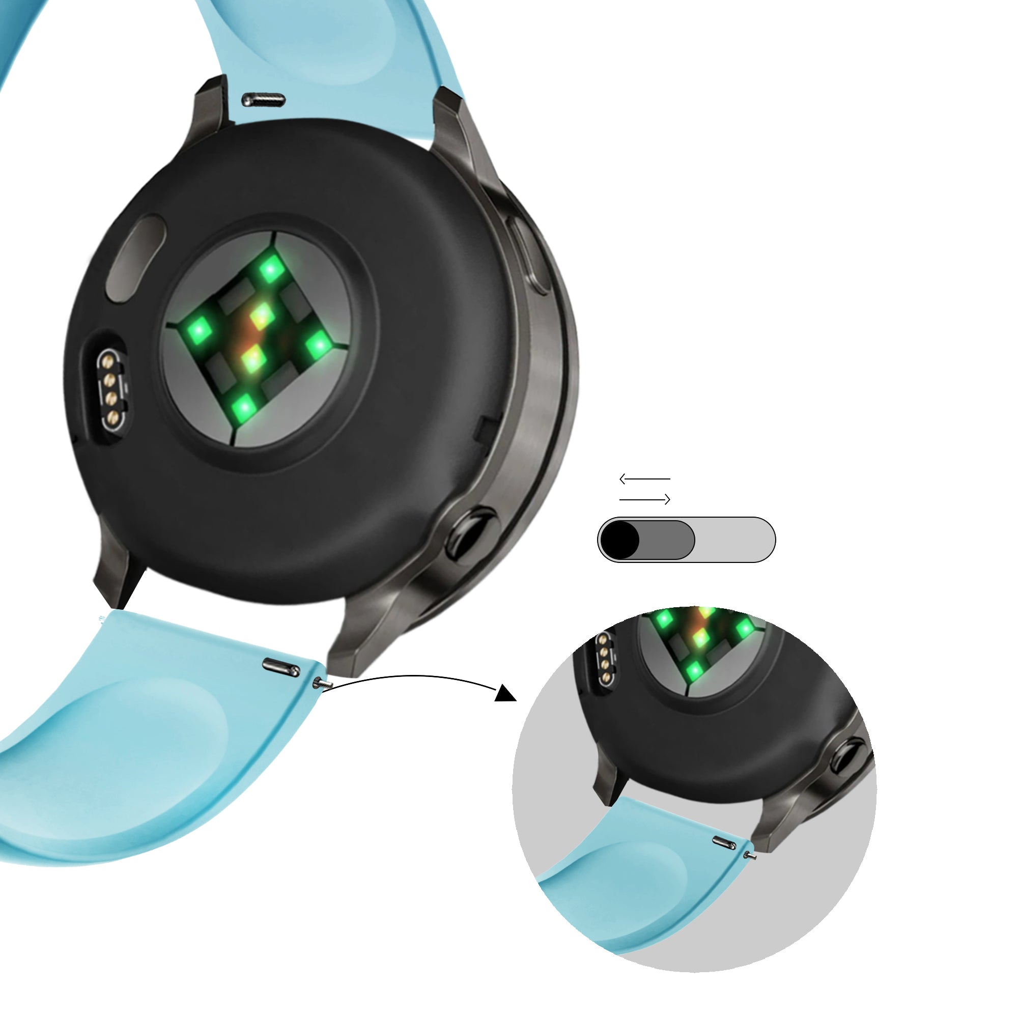 Bandz Correa deportiva 'Deluxe' Garmin Vivomove 3s (azul claro)
