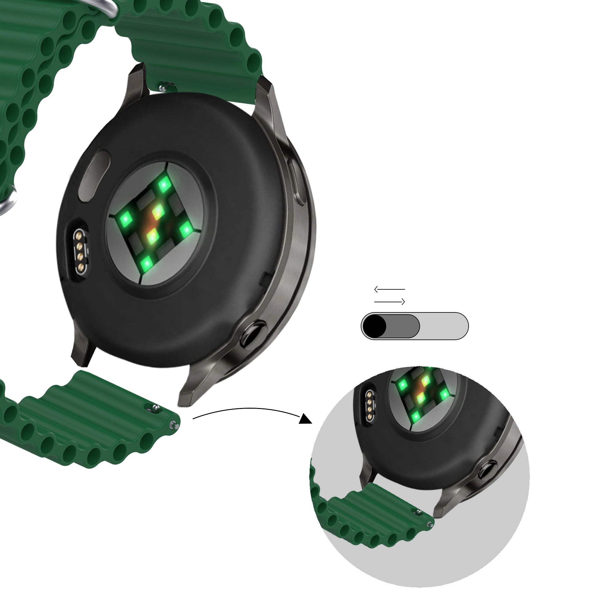 Bandz Correa Ocean 'Classic' Garmin Venu SQ 2 (verde)